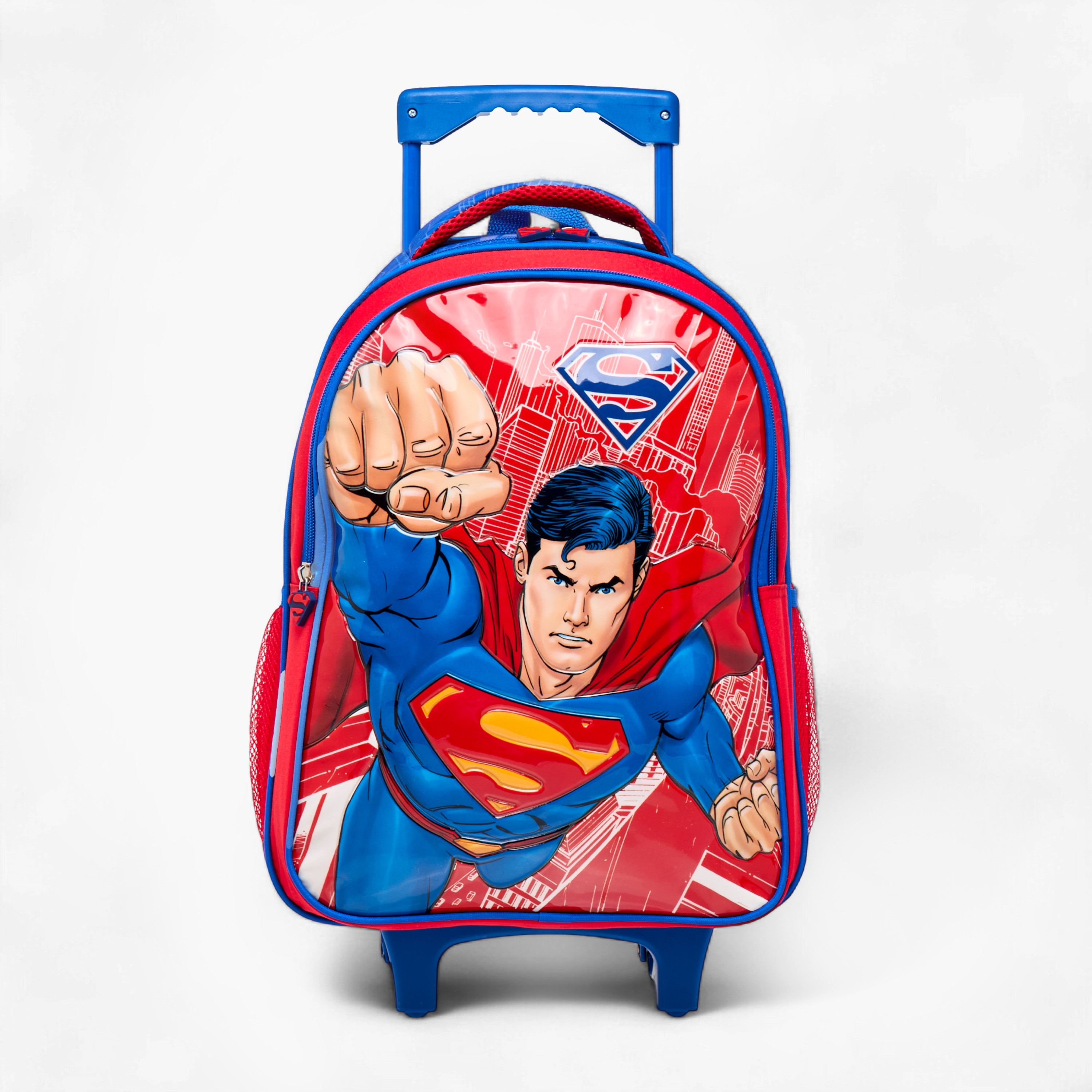 Superman Print 5-Piece Trolley Backpack Set -16 inches-school-bagsandbackpacks-trolleybags-image-4