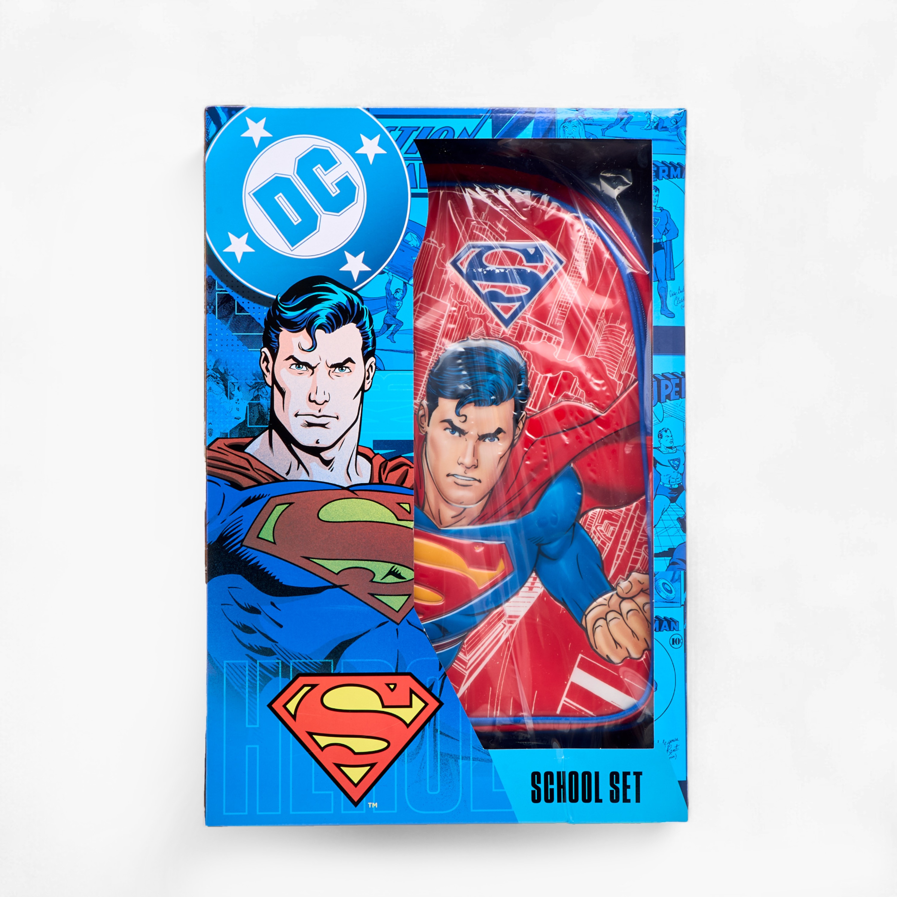 Superman Print 5-Piece Trolley Backpack Set -16 inches-school-bagsandbackpacks-trolleybags-image-29