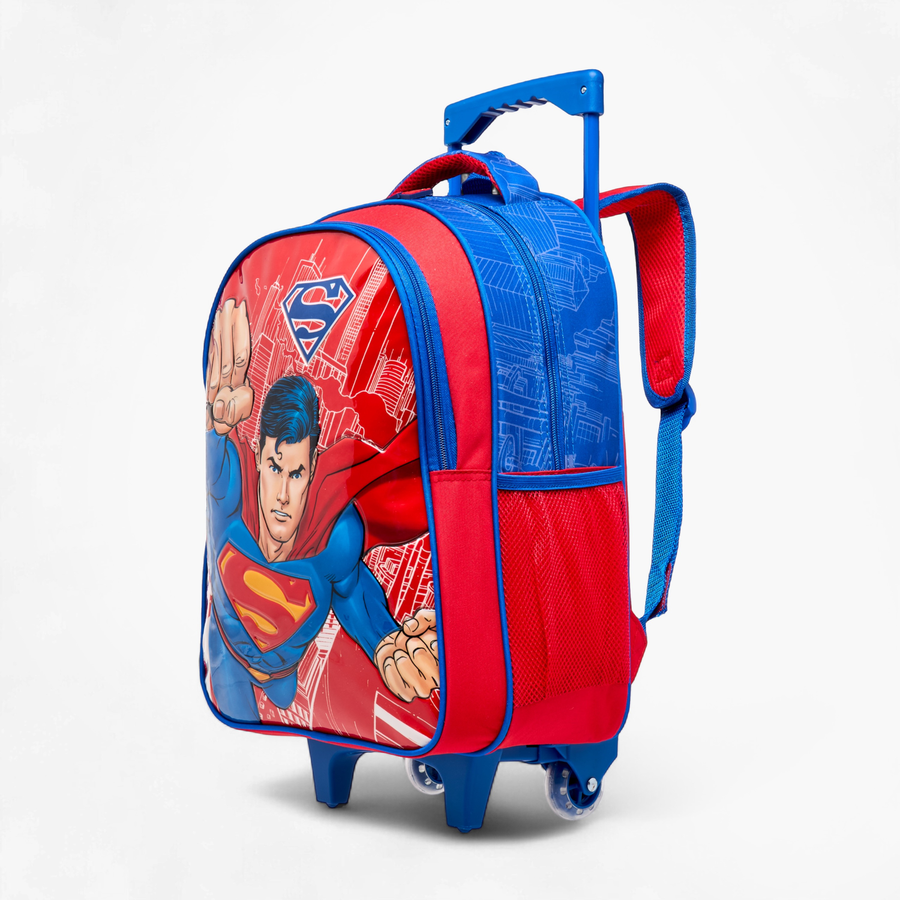 Superman Print 5-Piece Trolley Backpack Set -16 inches-school-bagsandbackpacks-trolleybags-image-6