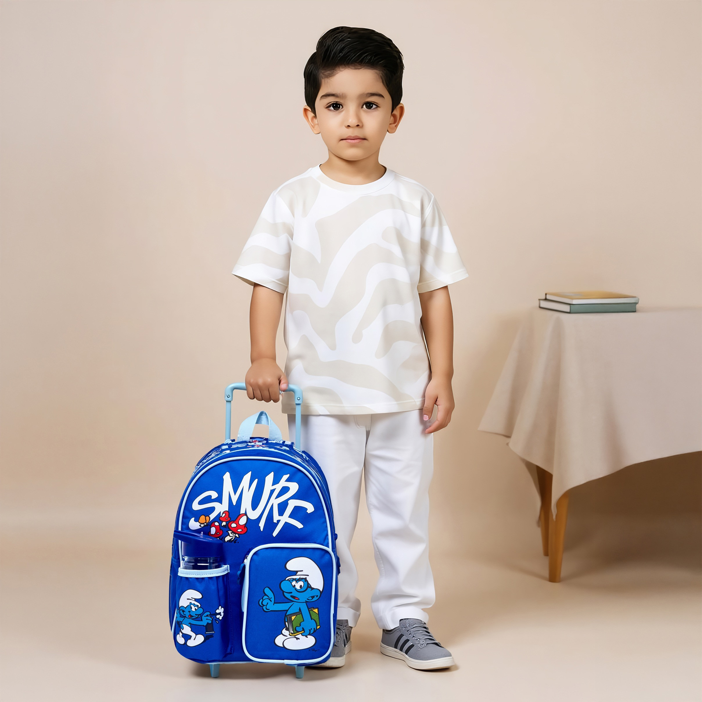 IMPS Smurf Print 3-Piece Trolley Backpack Set - 13 inches-school-bagsandbackpacks-sets-image-2