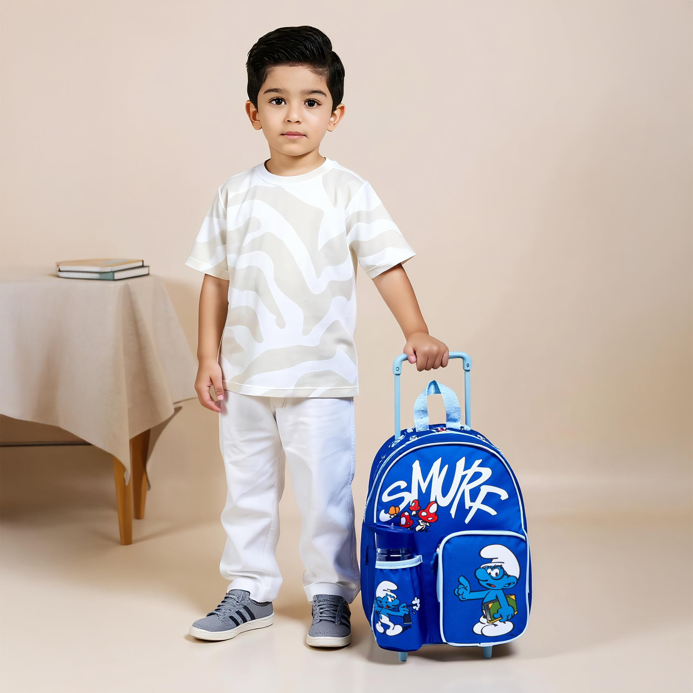 IMPS Smurf Print 3-Piece Trolley Backpack Set - 13 inches-school-bagsandbackpacks-sets-image-3