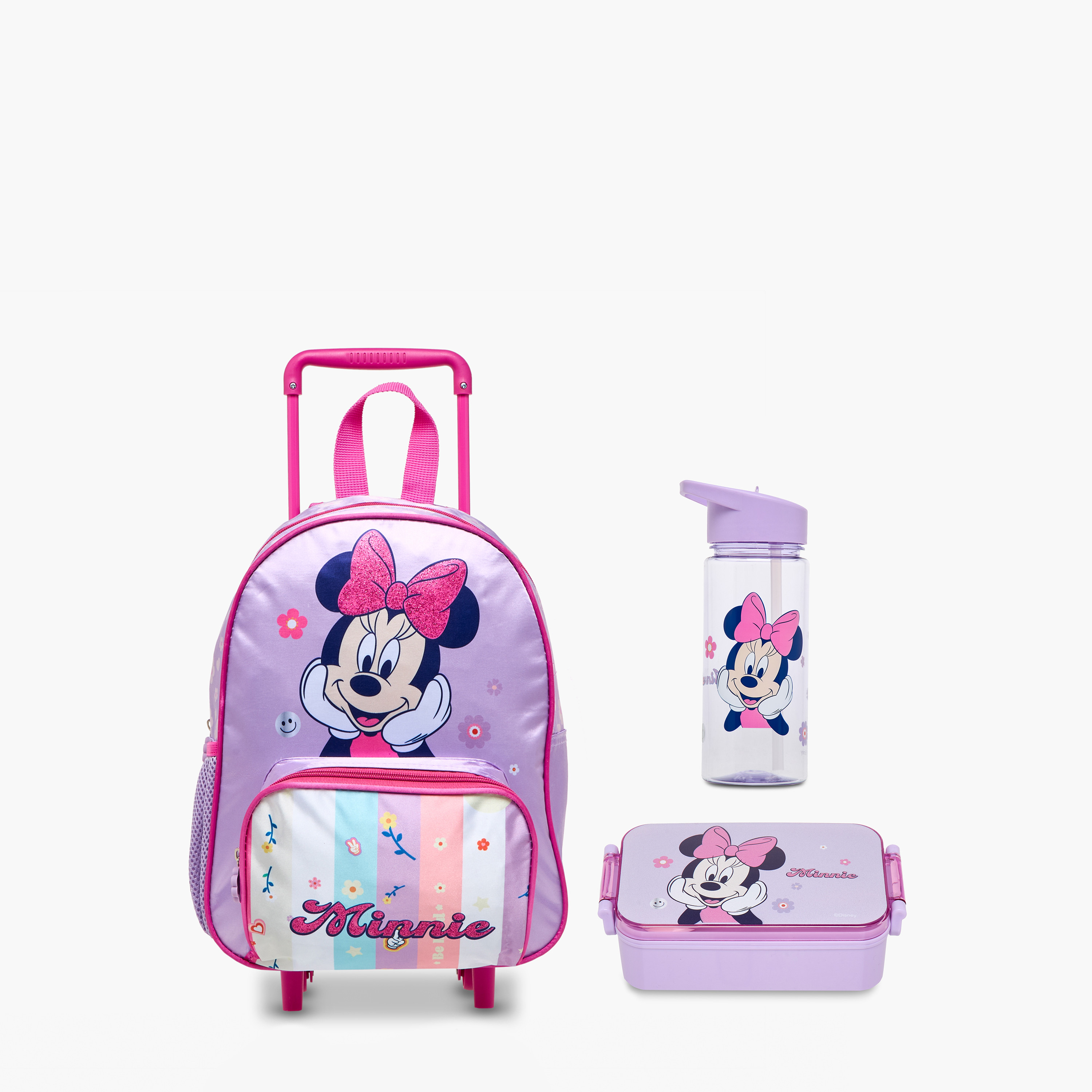 Disney Minnie Mouse Print Trolley Backpack with Retractable Handle - 13 inches-school-bagsandbackpacks-trolleybags-image-1