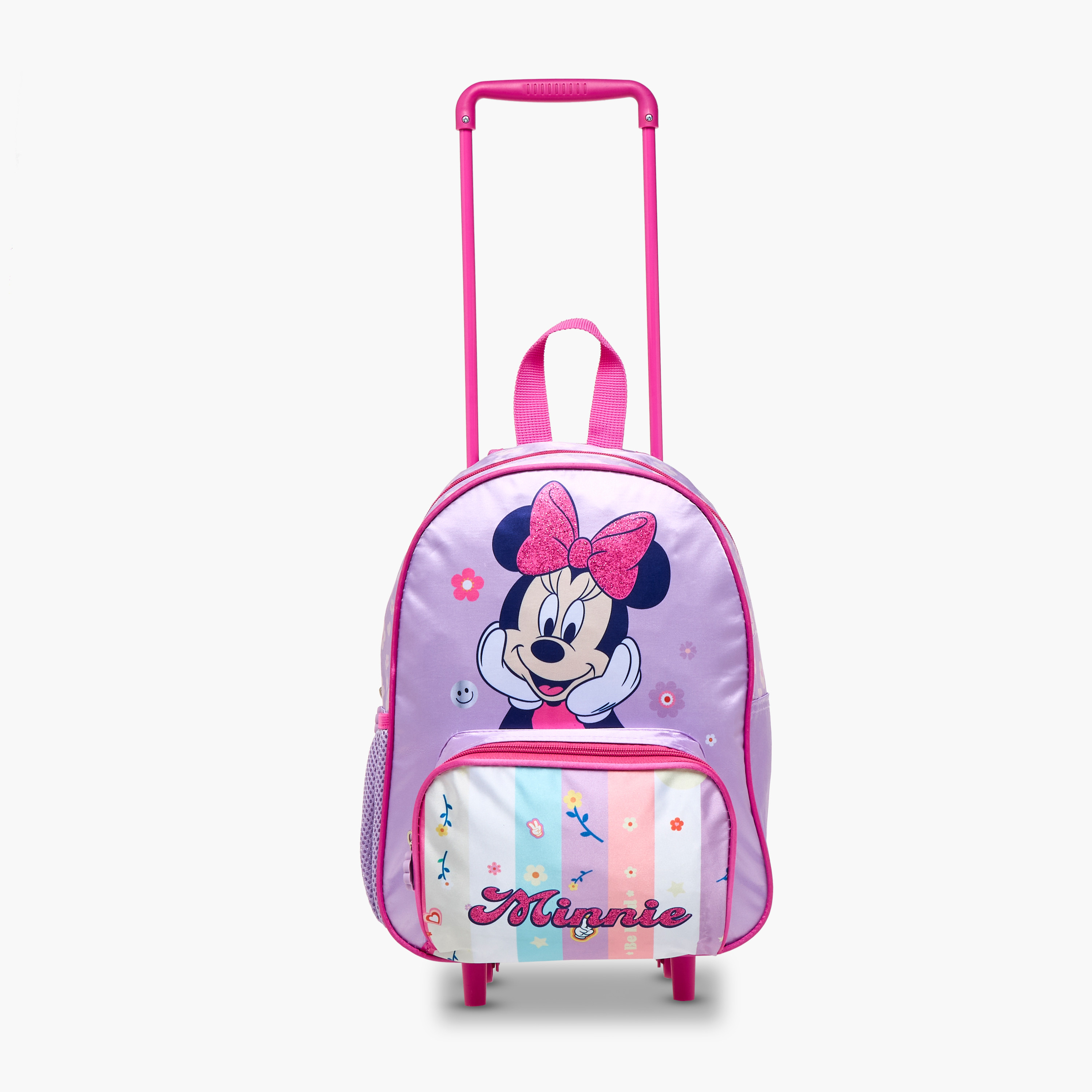 Disney Minnie Mouse Print Trolley Backpack with Retractable Handle - 13 inches-school-bagsandbackpacks-trolleybags-image-2