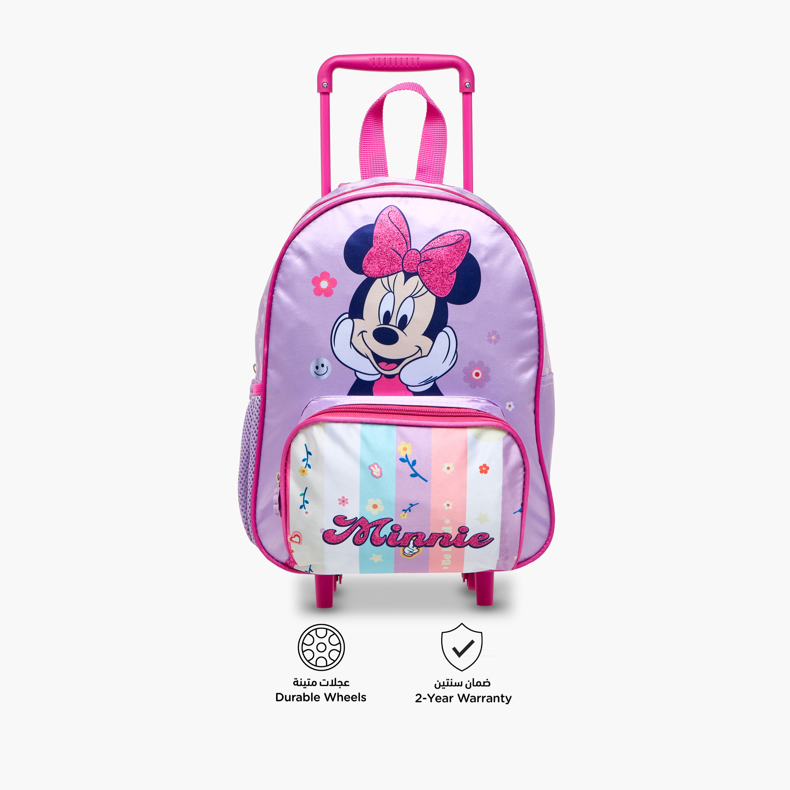 Disney Minnie Mouse Print Trolley Backpack with Retractable Handle - 13 inches-school-bagsandbackpacks-trolleybags-image-5