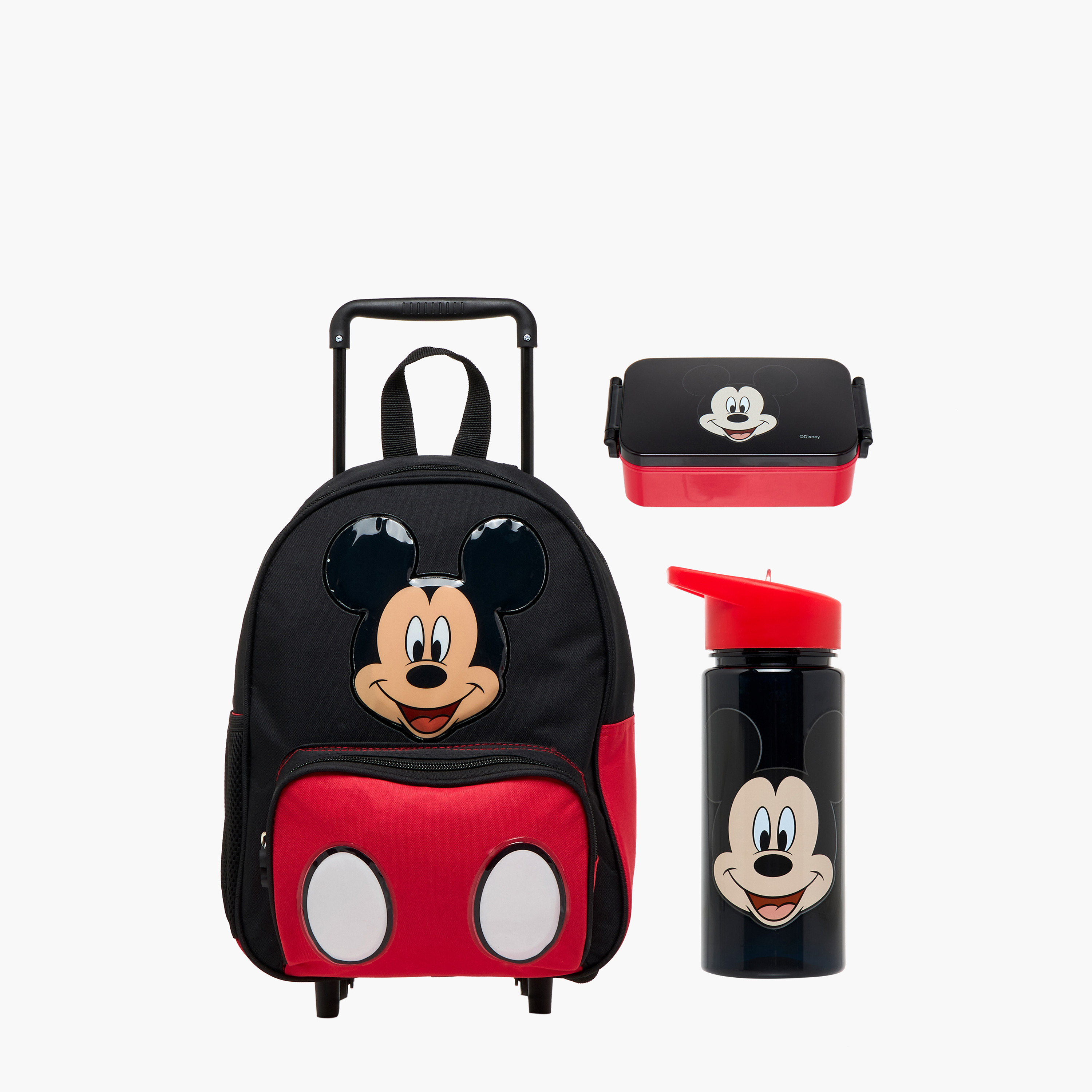 Disney Mickey Mouse Print Trolley Backpack with Retractable Handle - 13 inches-school-bagsandbackpacks-trolleybags-image-1