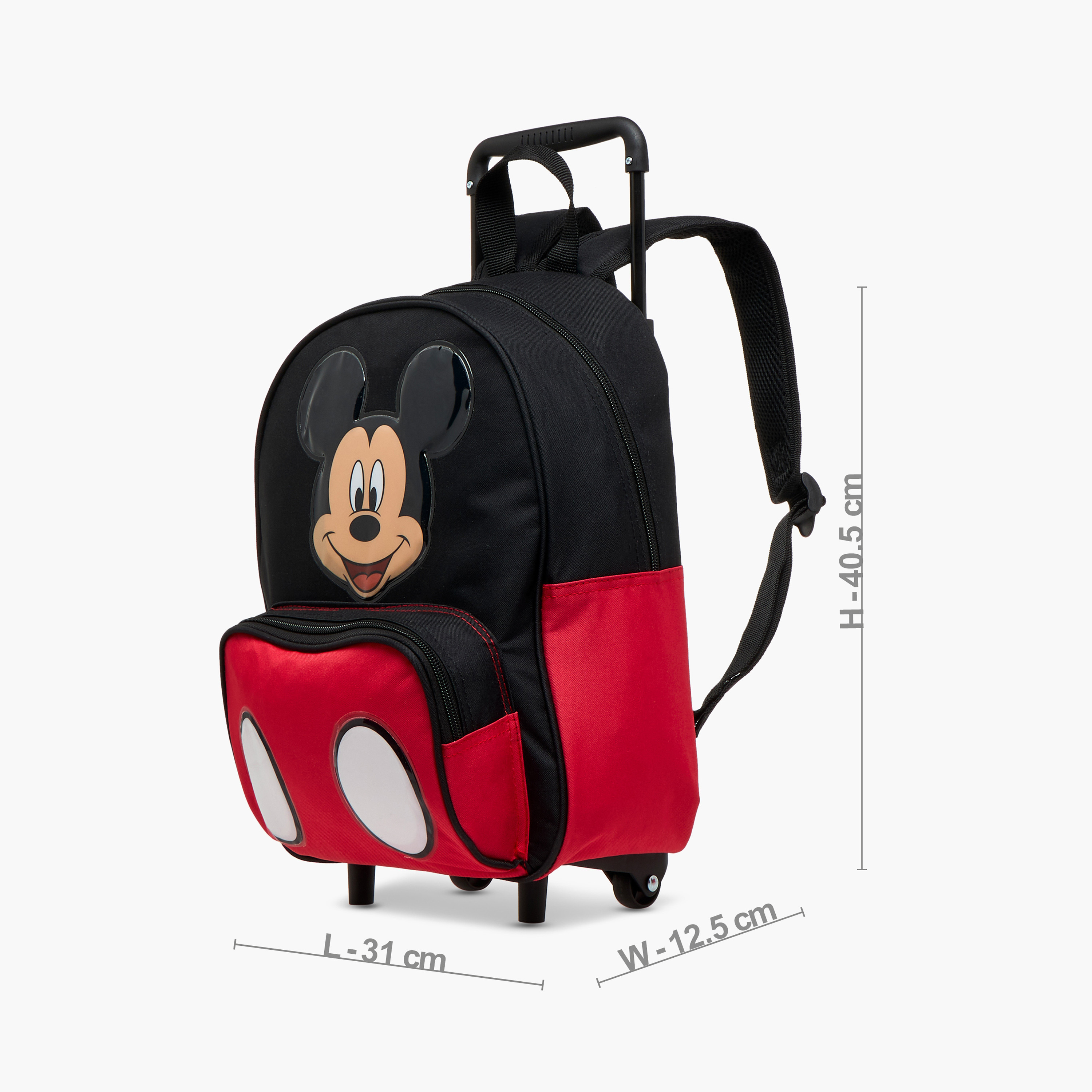 Disney Mickey Mouse Print Trolley Backpack with Retractable Handle - 13 inches-school-bagsandbackpacks-trolleybags-image-3