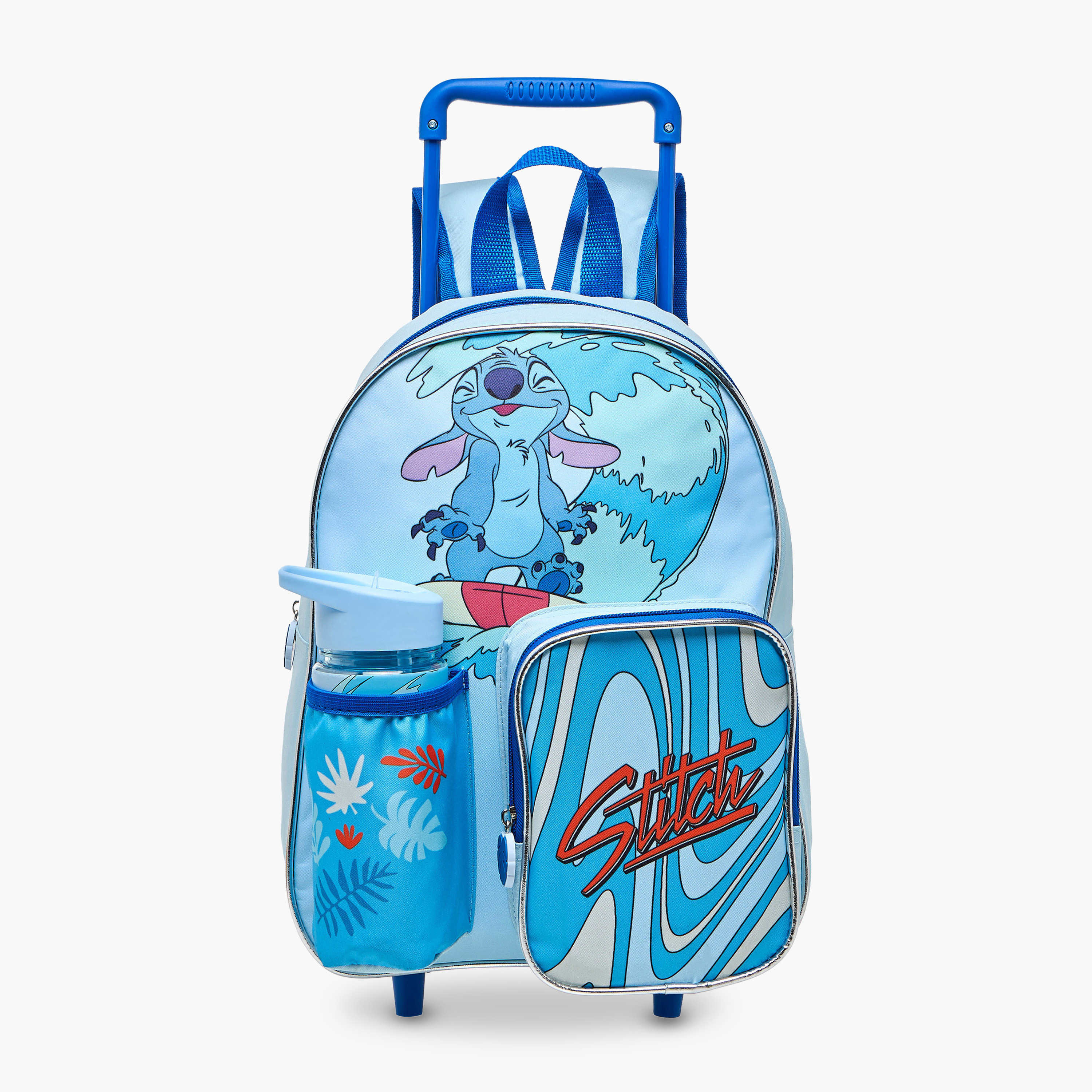 Disney Stitch Trolley Bag for Boys 5-8 Years with Retractable Handle -school-bagsandbackpacks-trolleybags-image-1