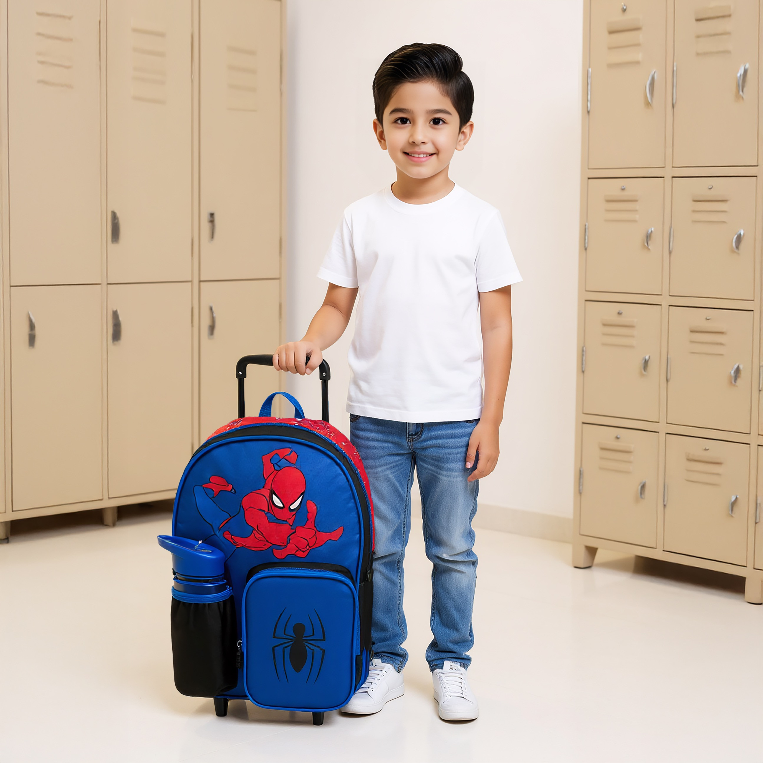 Marvel Spider-Man Trolley Bag for Boys 5-8 Years with Retractable Handle -school-bagsandbackpacks-trolleybags-image-2