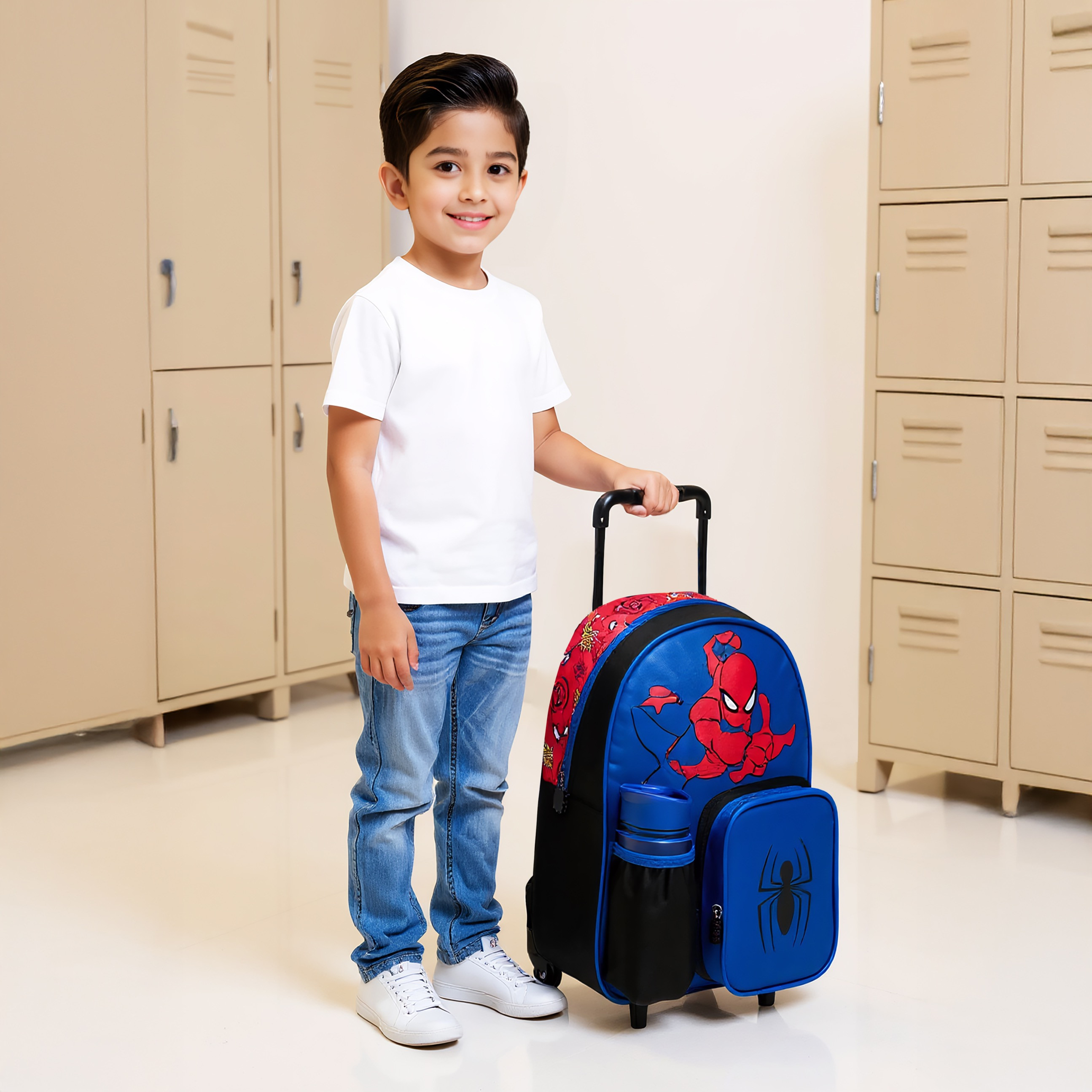 Marvel Spider-Man Trolley Bag for Boys 5-8 Years with Retractable Handle -school-bagsandbackpacks-trolleybags-image-3
