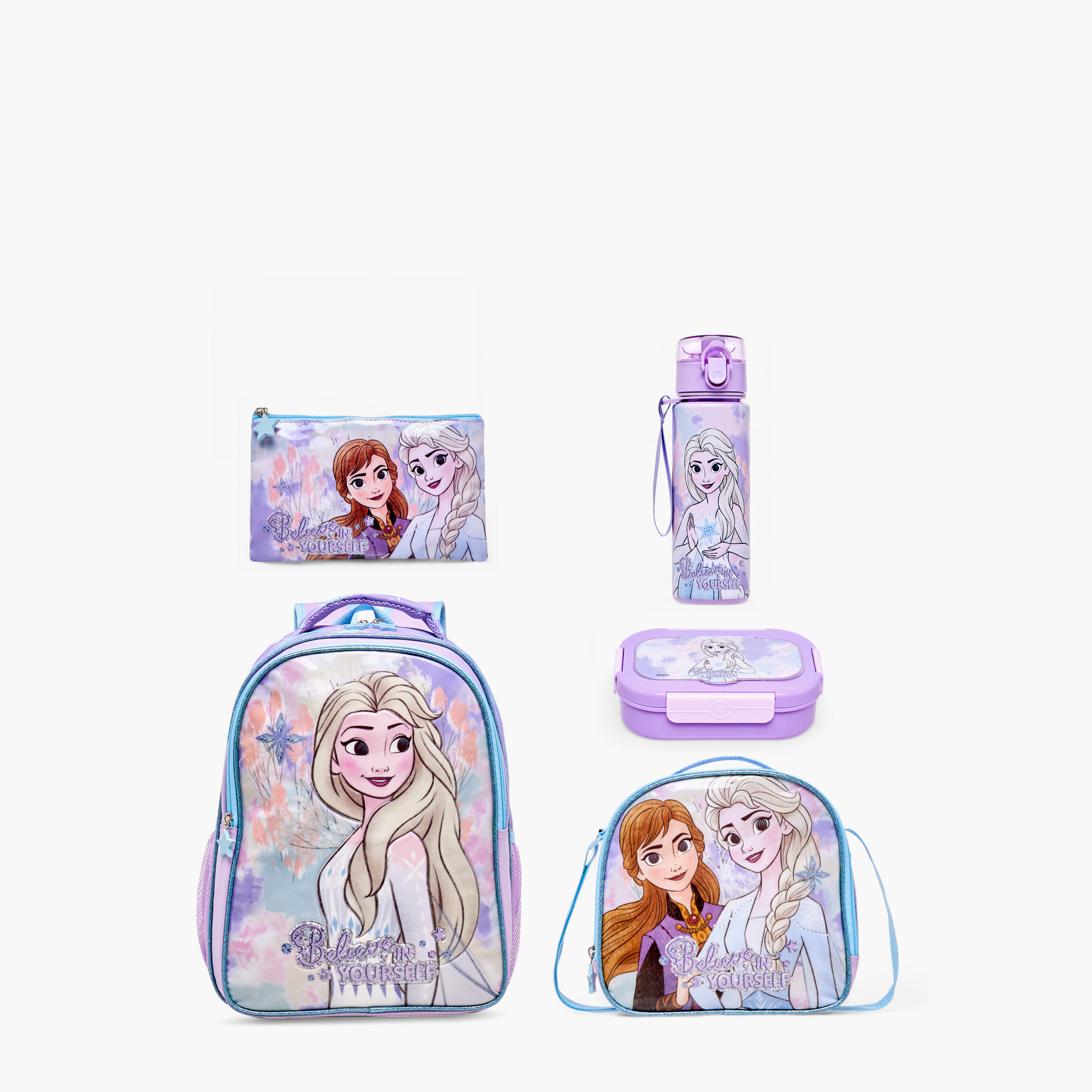 طقم شنطة ظهر بطبعات إلسا 5 قطع من ديزني  - 16 بوصة-school-bagsandbackpacks-sets-image-10