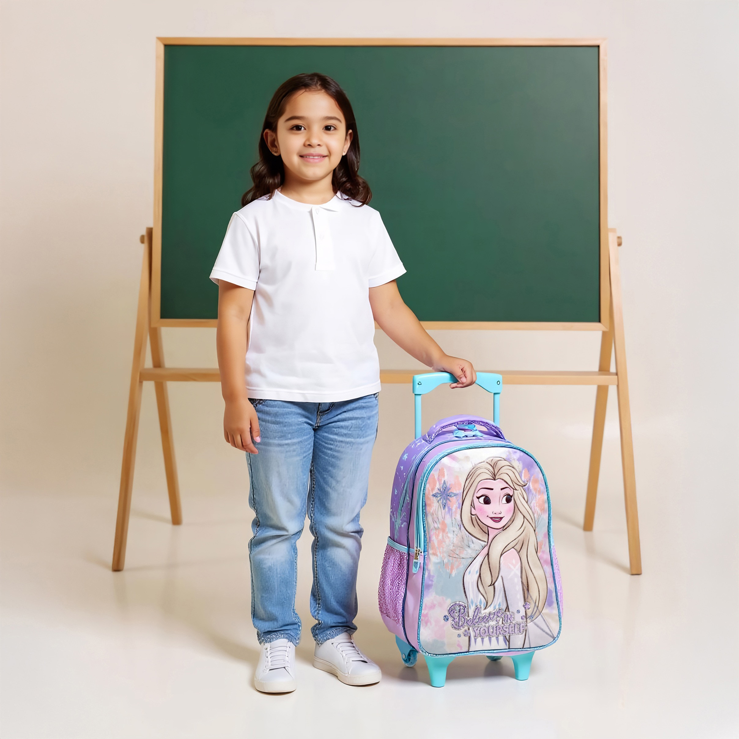 Disney Elsa Print 5-Piece Trolley Backpack Set -16 inches-school-bagsandbackpacks-trolleybags-image-3
