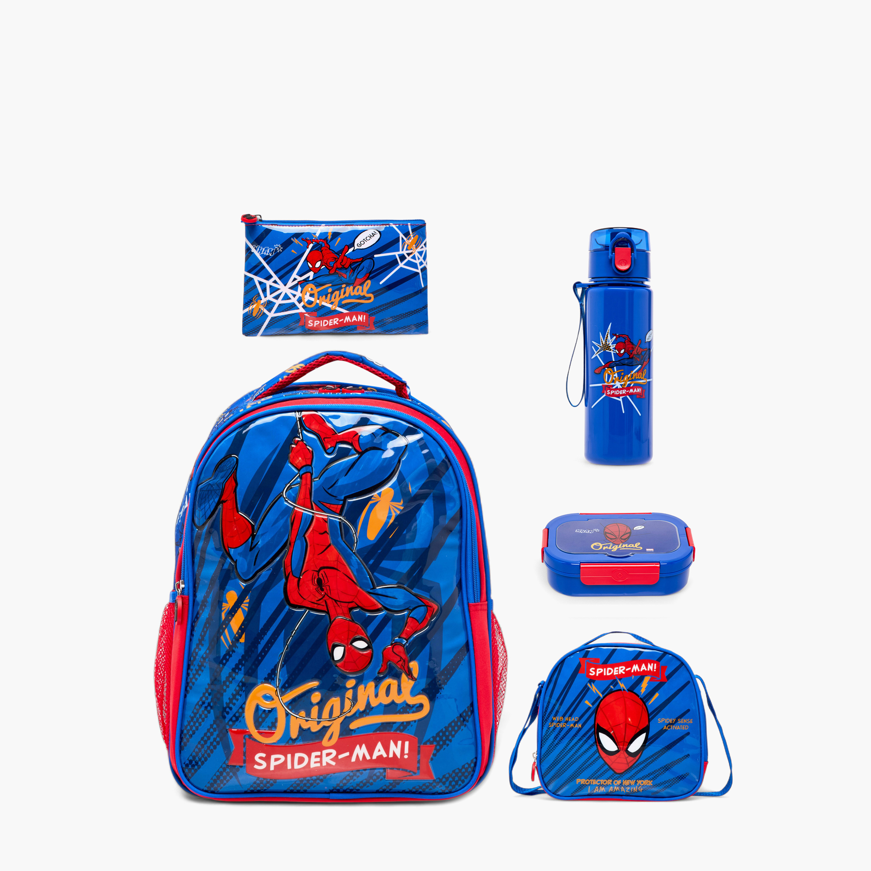Spider-Man Print 5-Piece Backpack Set -16 inches-school-bagsandbackpacks-backpacks-image-1
