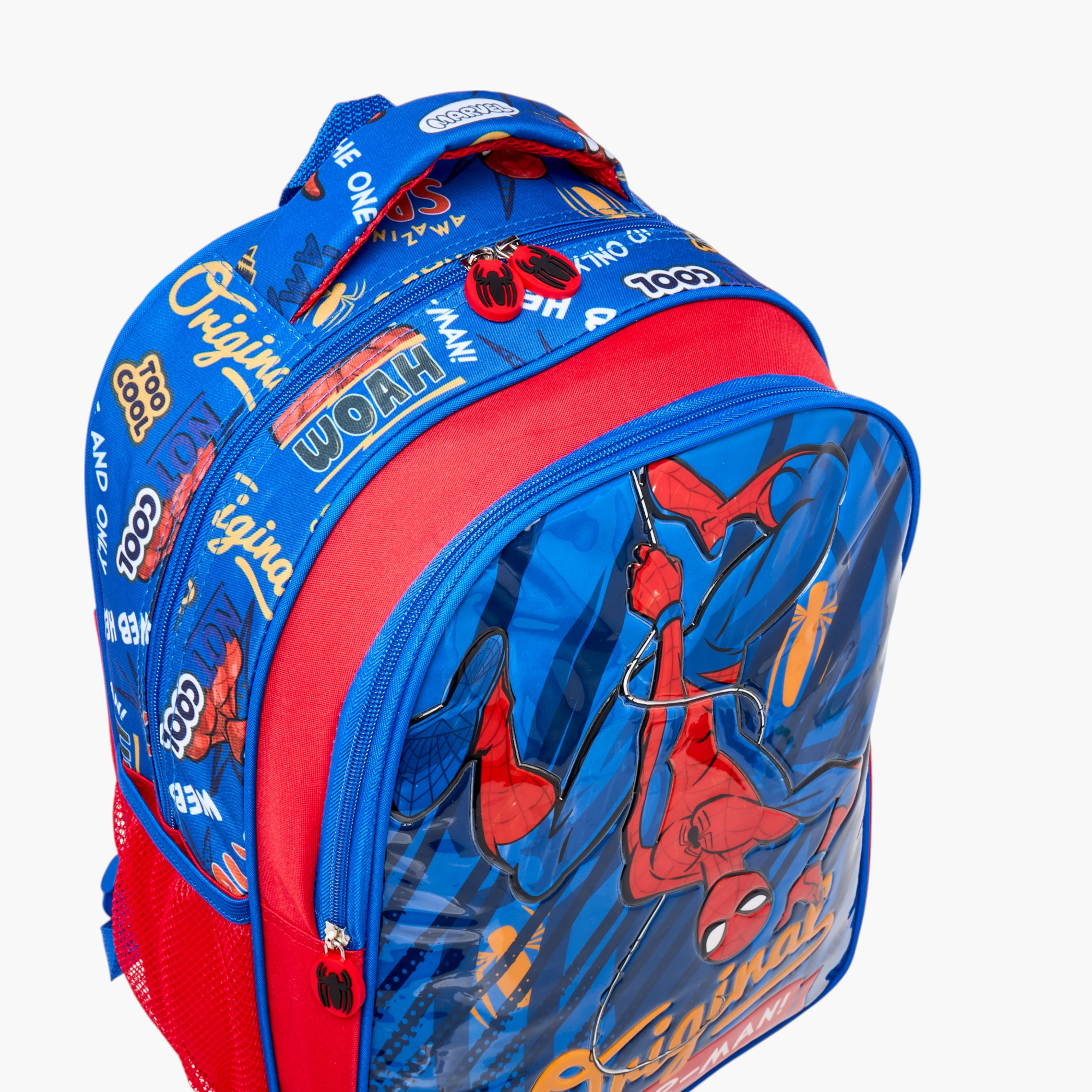 طقم شنطة ترولي 5 قطع بطبعات سبايدر مان - 16 بوصة-school-bagsandbackpacks-trolleybags-image-9