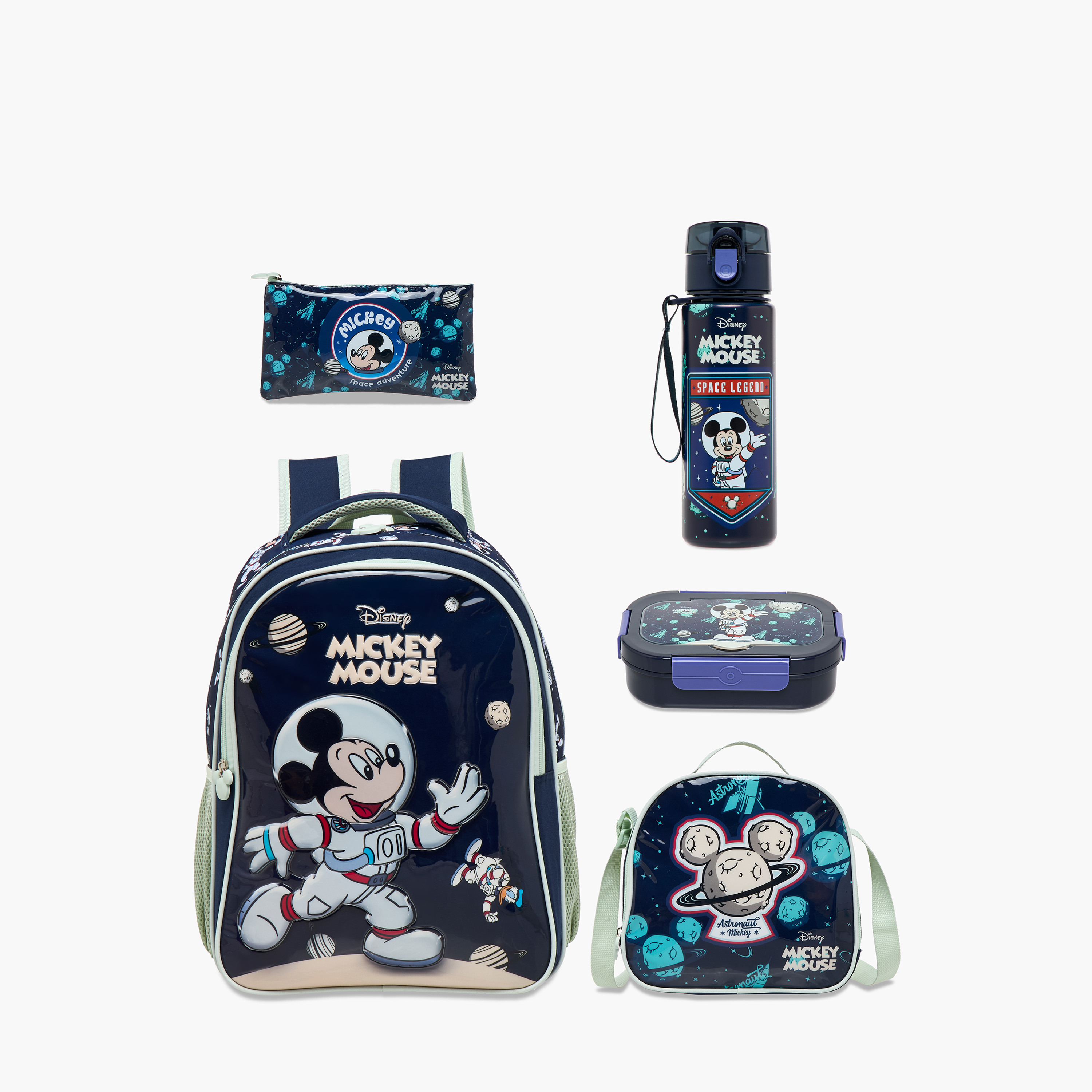 Disney Mickey Mouse Print 5-Piece Backpack Set - 16 inches-school-bagsandbackpacks-backpacks-image-1