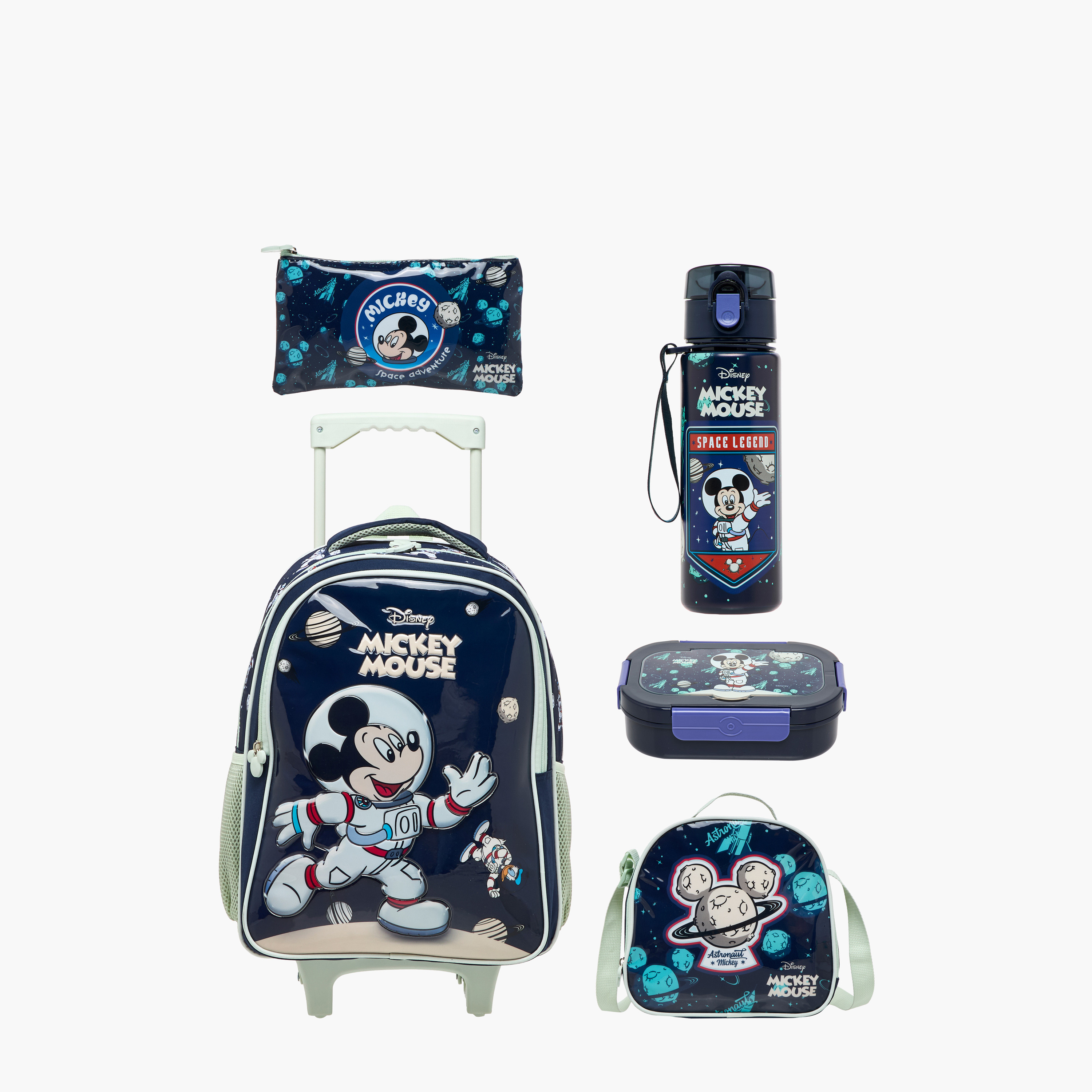 طقم شنطة ظهر ترولي 5 قطع بطبعات ميكي ماوس من ديزني - 16 بوصة-school-bagsandbackpacks-trolleybags-image-10