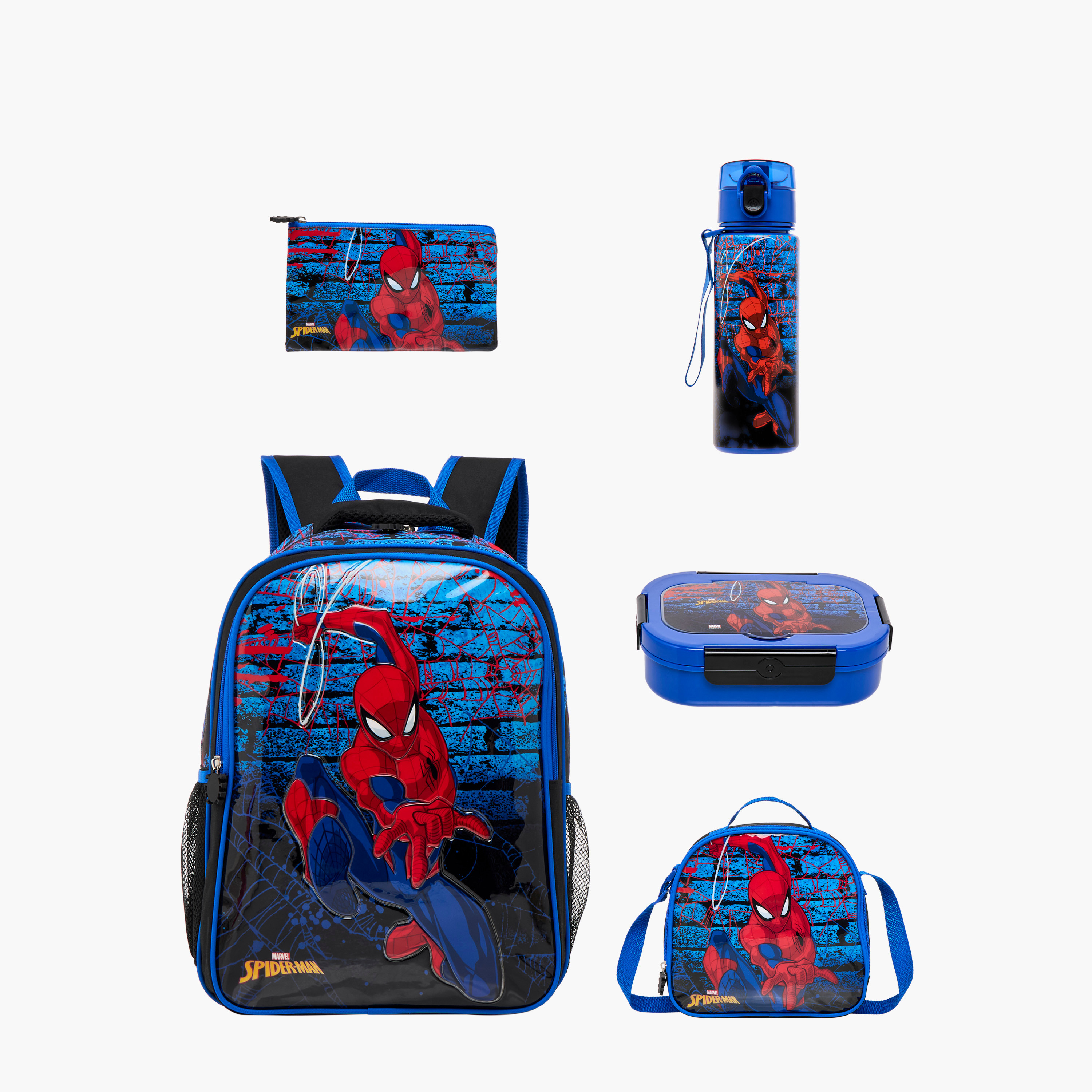 Spider-Man Print 5-Piece Backpack Set - 16 inches-school-bagsandbackpacks-backpacks-image-1