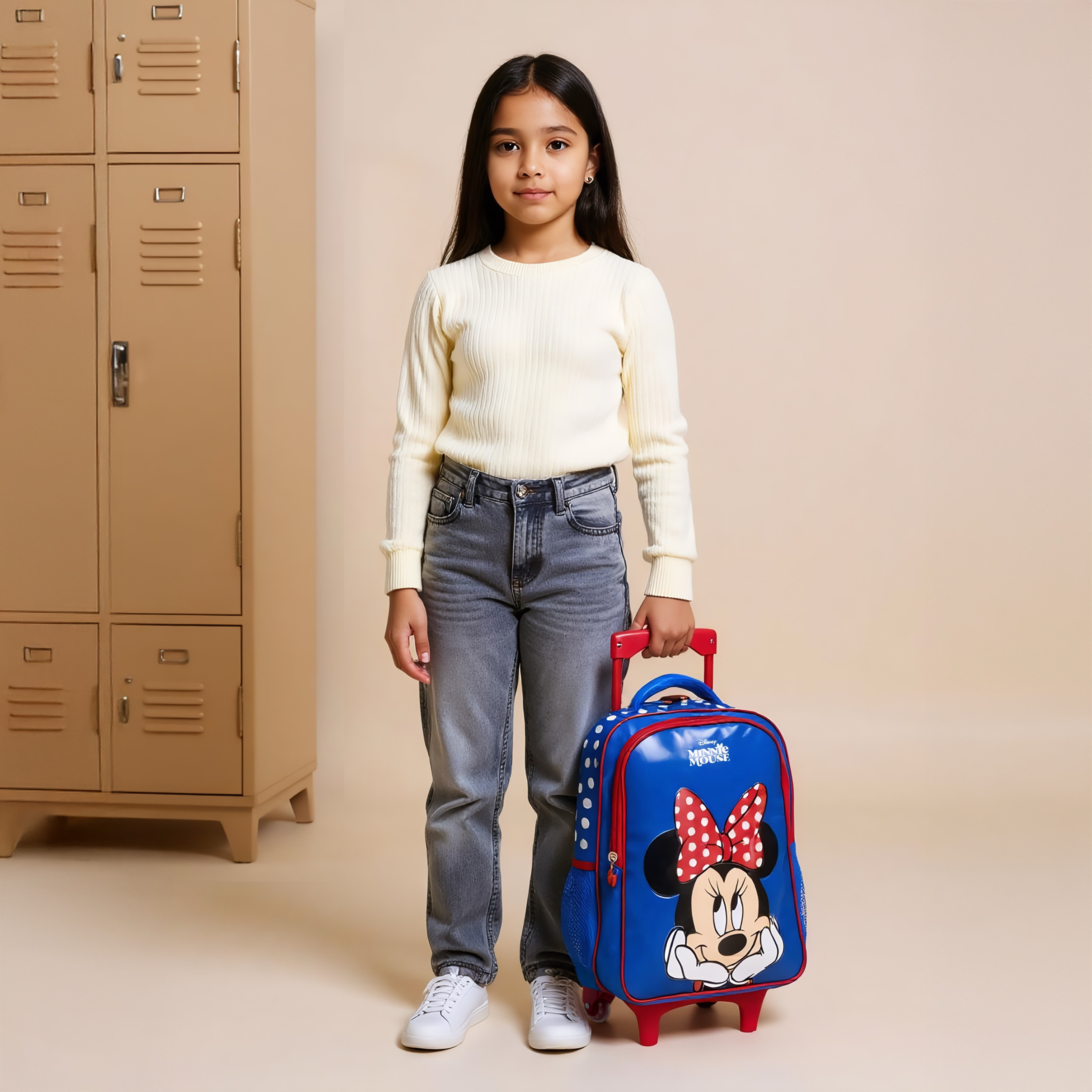 Disney Minnie Mouse Print 5-Piece Trolley Backpack Set -16 inches-school-bagsandbackpacks-trolleybags-image-2