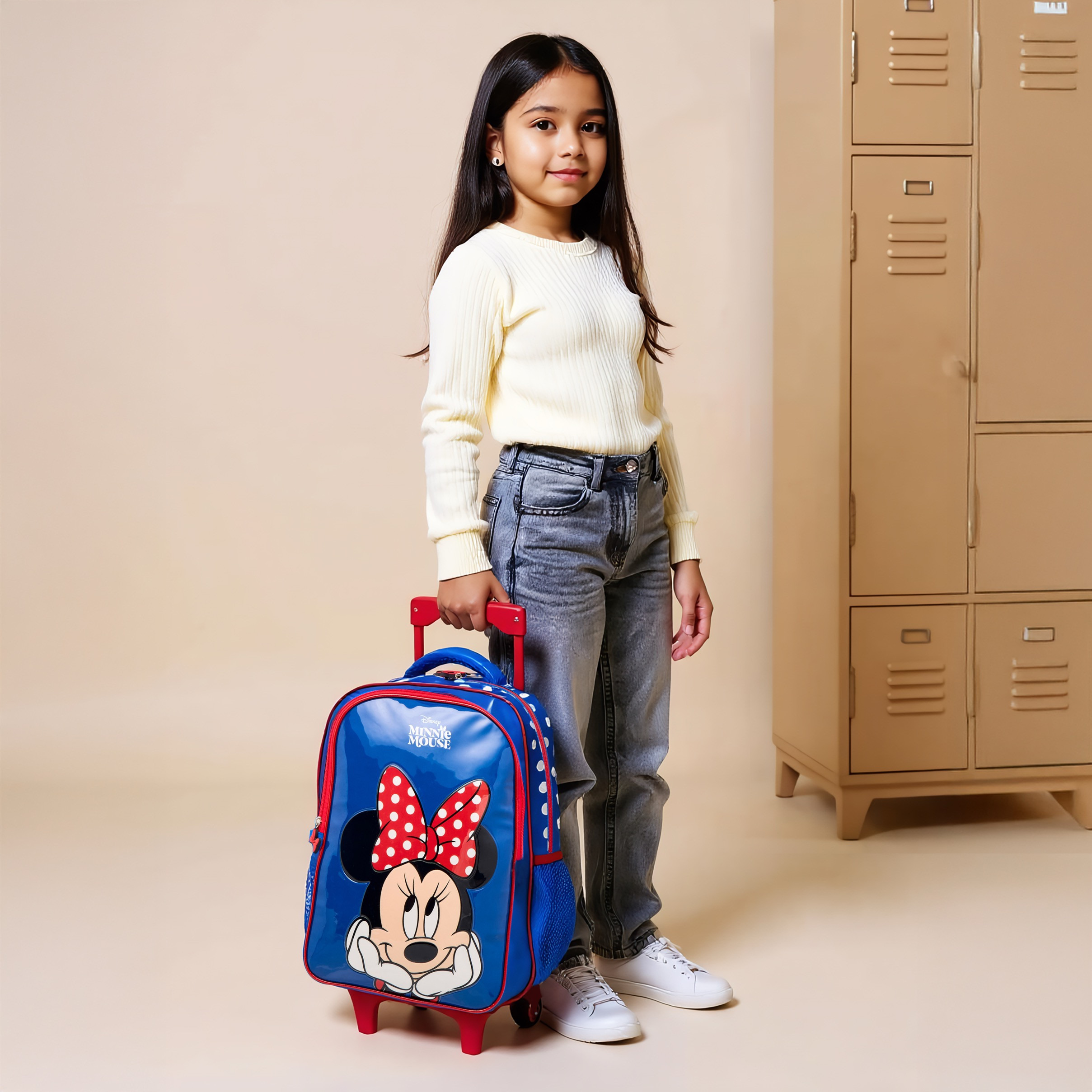 Disney Minnie Mouse Print 5-Piece Trolley Backpack Set -16 inches-school-bagsandbackpacks-trolleybags-image-3