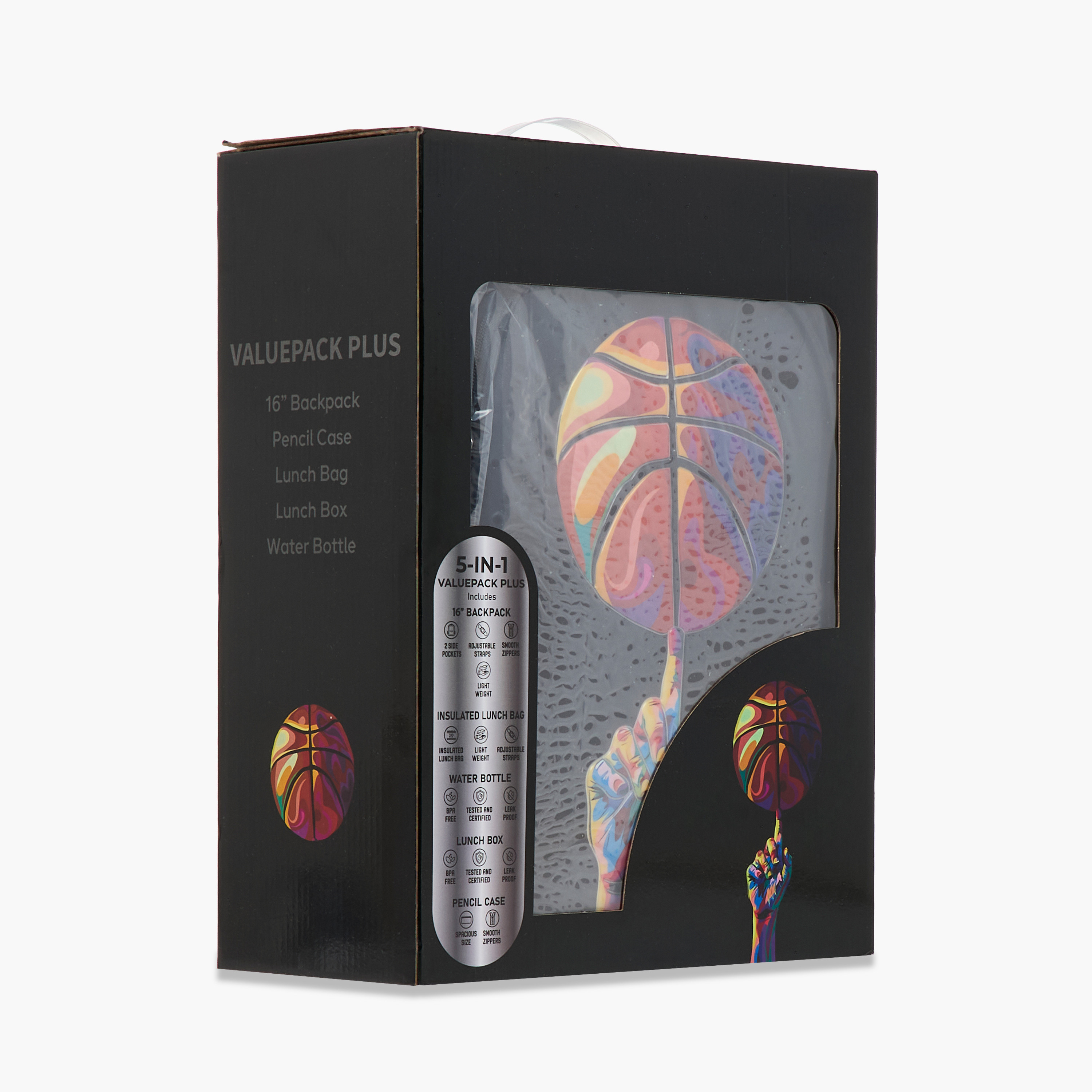 Juniors Basketball Print 5-Piece Backpack Set - 16 inches-school-bagsandbackpacks-sets-image-27