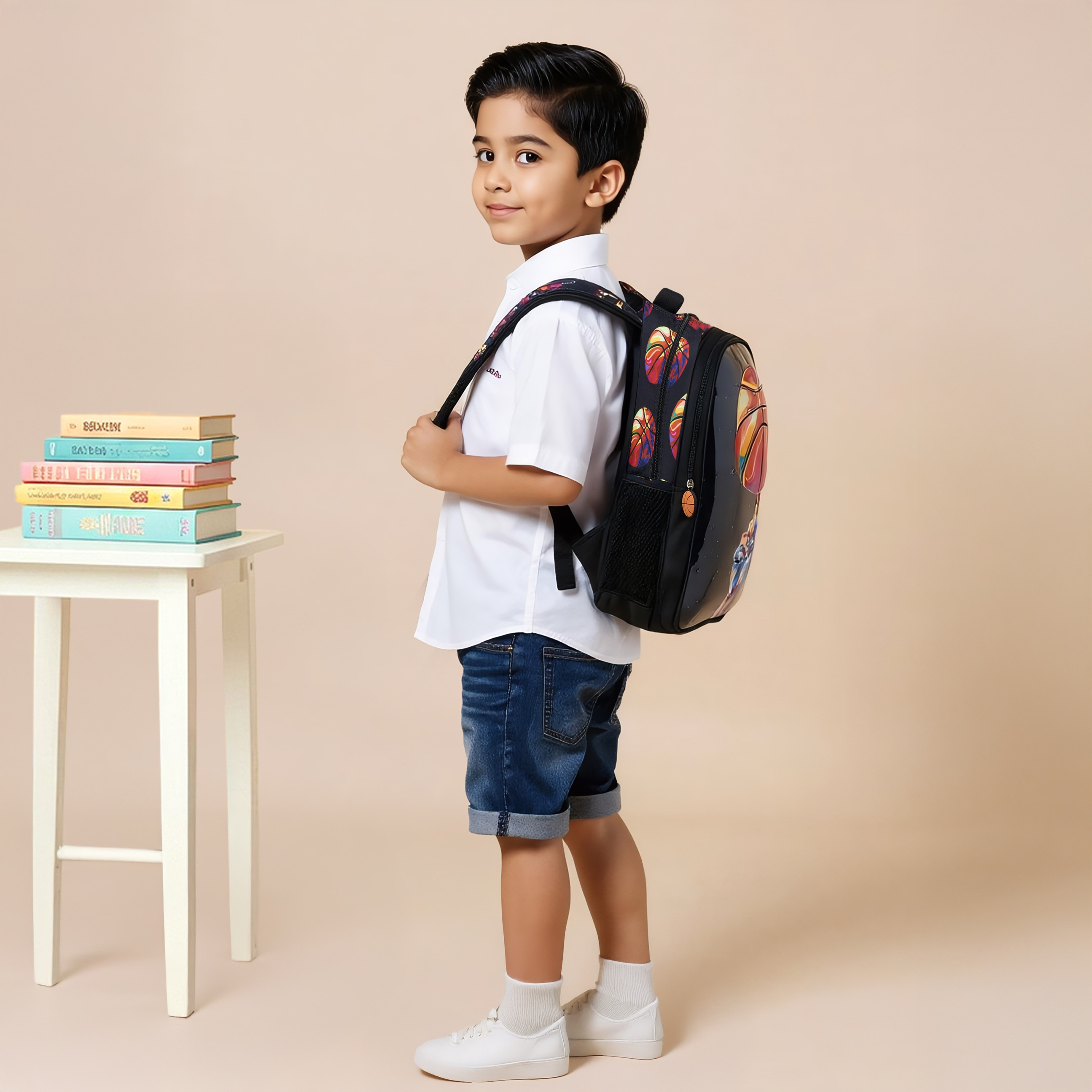 Juniors Basketball Print 5-Piece Backpack Set - 16 inches-school-bagsandbackpacks-sets-image-2