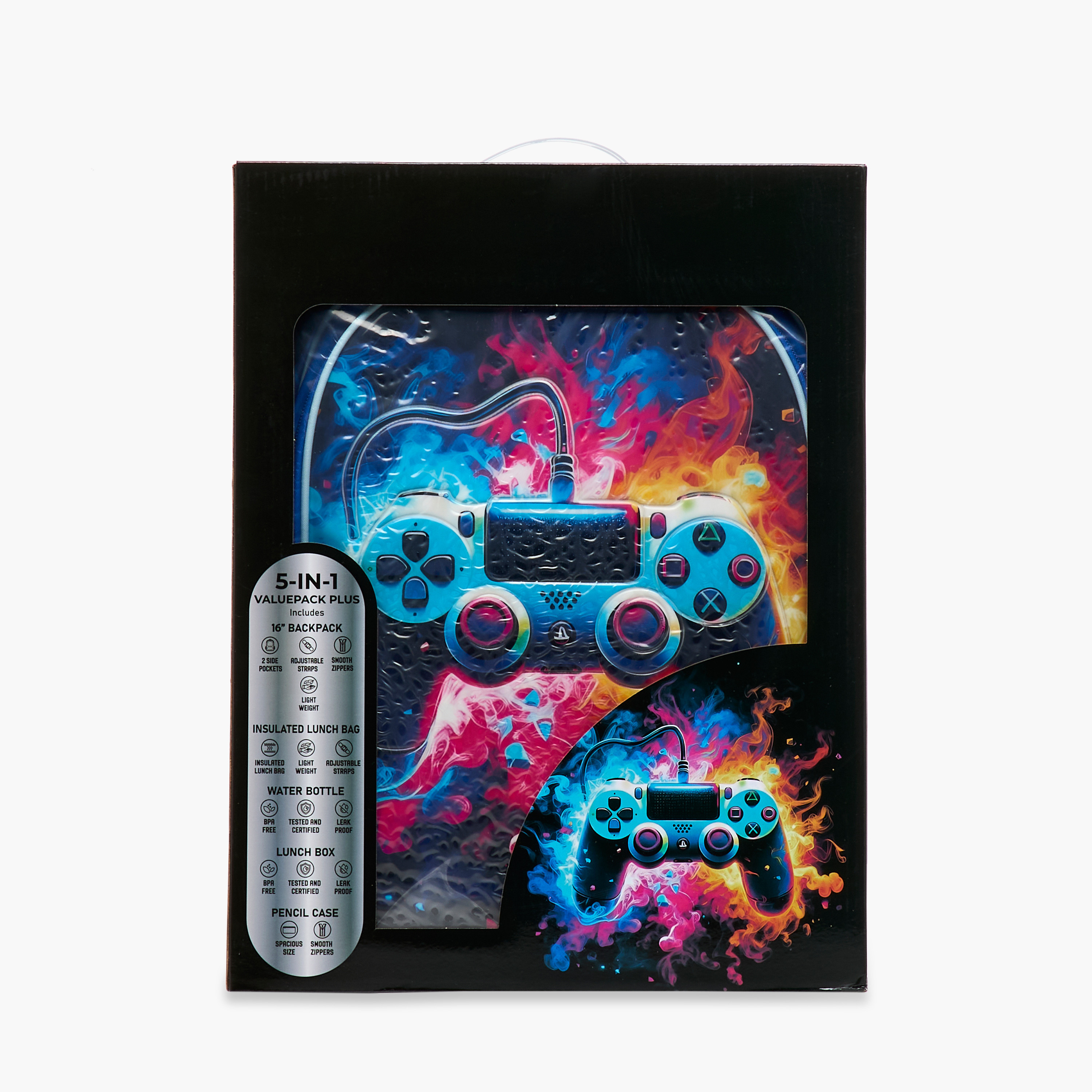 Juniors Gamer Print 5-Piece Backpack Set - 16 inches-school-bagsandbackpacks-backpacks-image-26