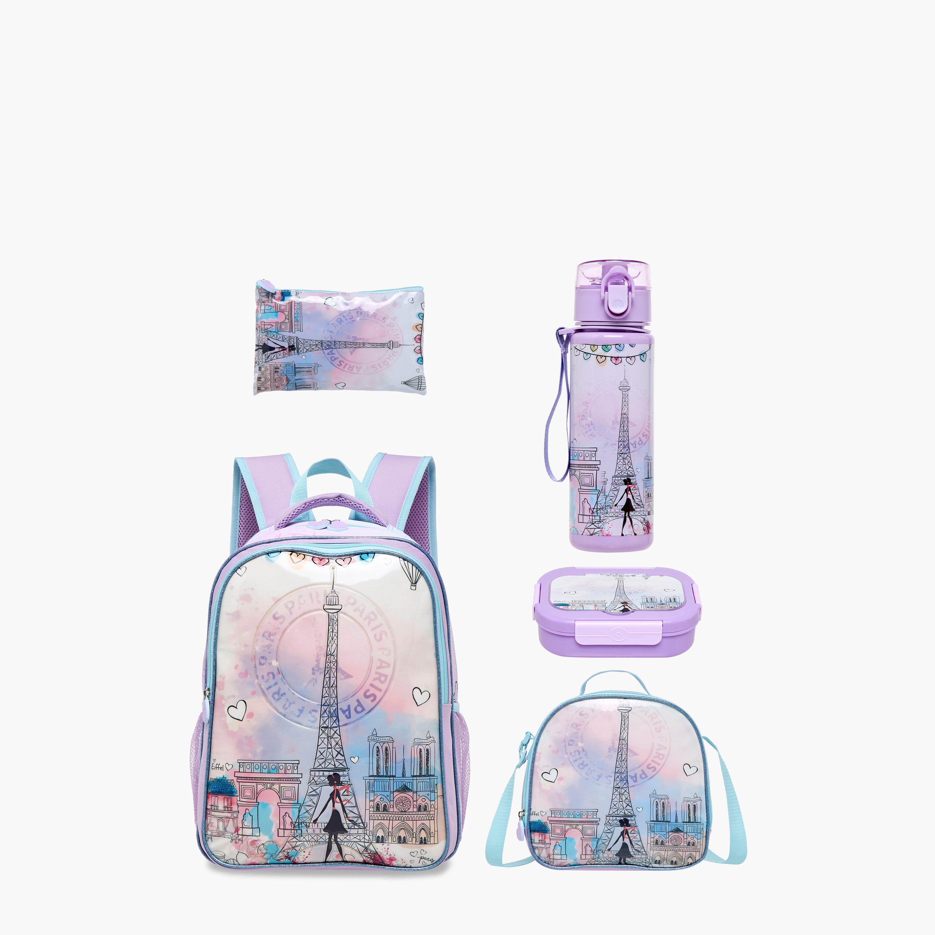 طقم شنطة ظهر 5 قطع بطبعات من جونيورز - 16 بوصة-school-bagsandbackpacks-backpacks-image-1