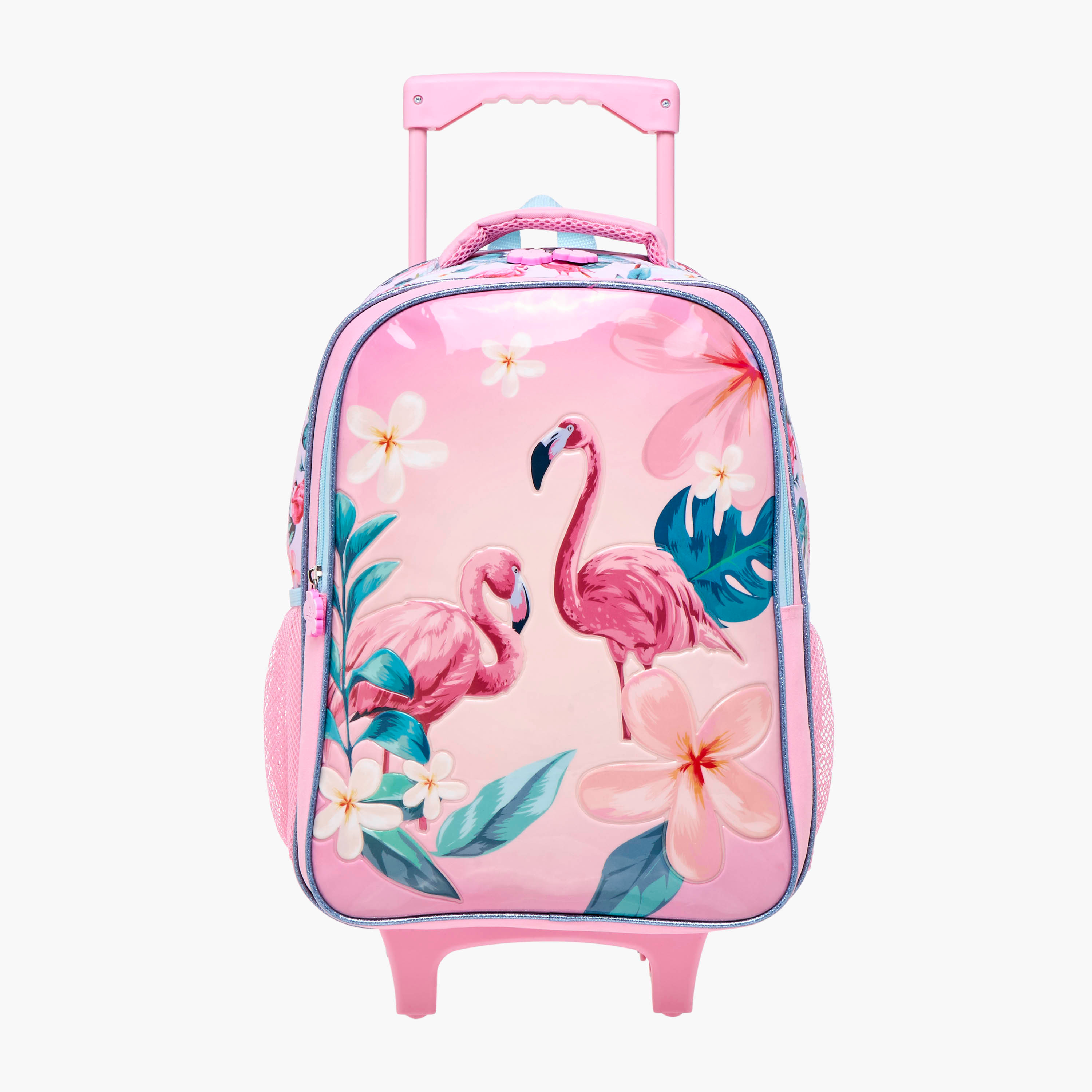 Juniors 5-Piece Flamingo Print Trolley Backpack Set - 16 inches-school-bagsandbackpacks-trolleybags-image-2