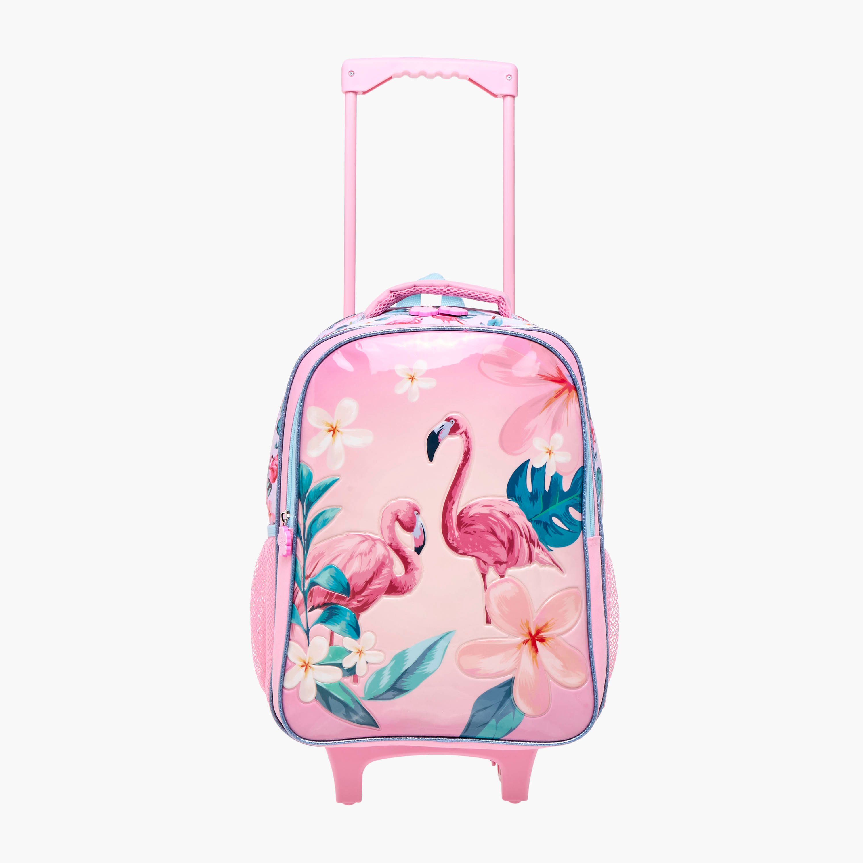 Juniors 5-Piece Flamingo Print Trolley Backpack Set - 16 inches-school-bagsandbackpacks-trolleybags-image-3