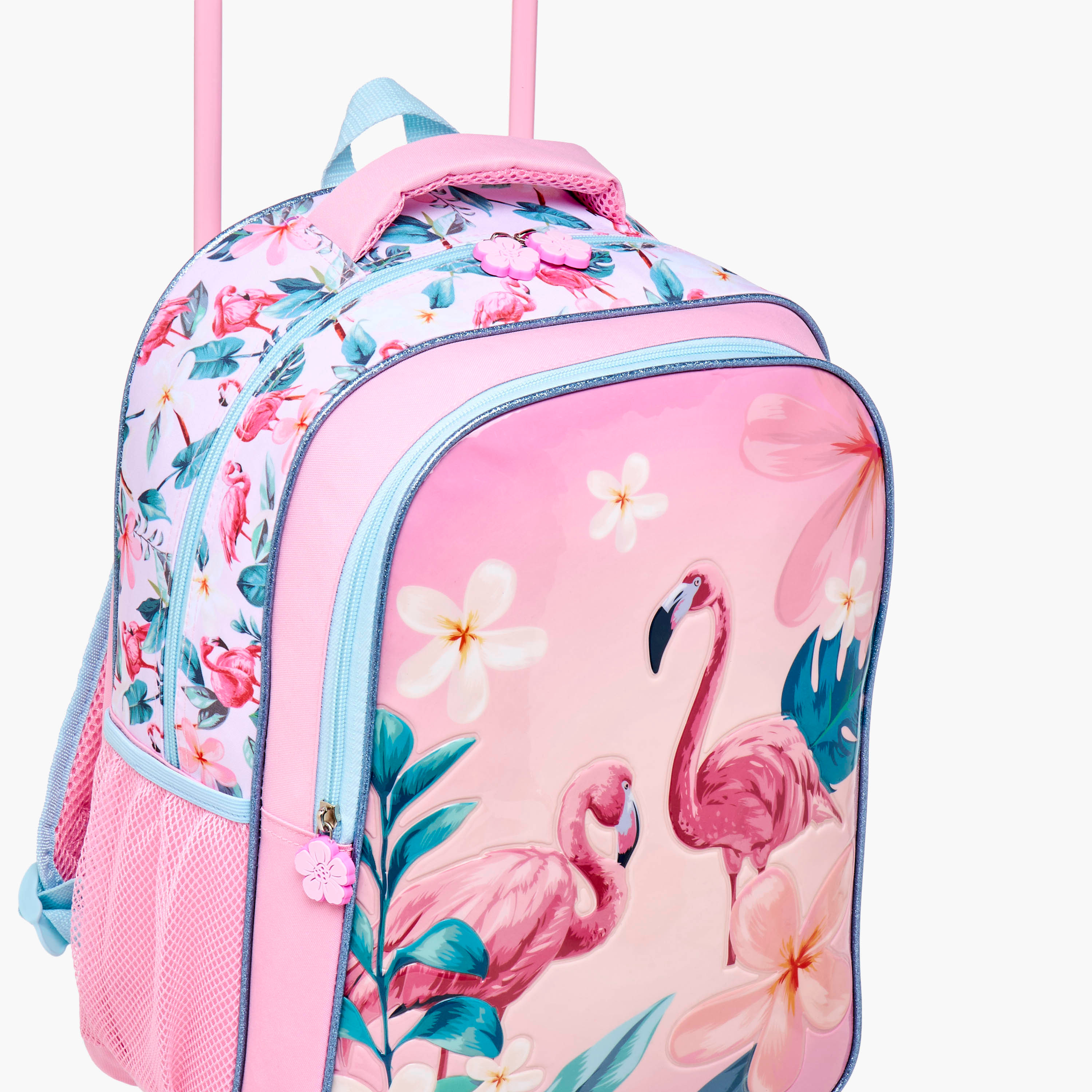 Juniors 5-Piece Flamingo Print Trolley Backpack Set - 16 inches-school-bagsandbackpacks-trolleybags-image-7