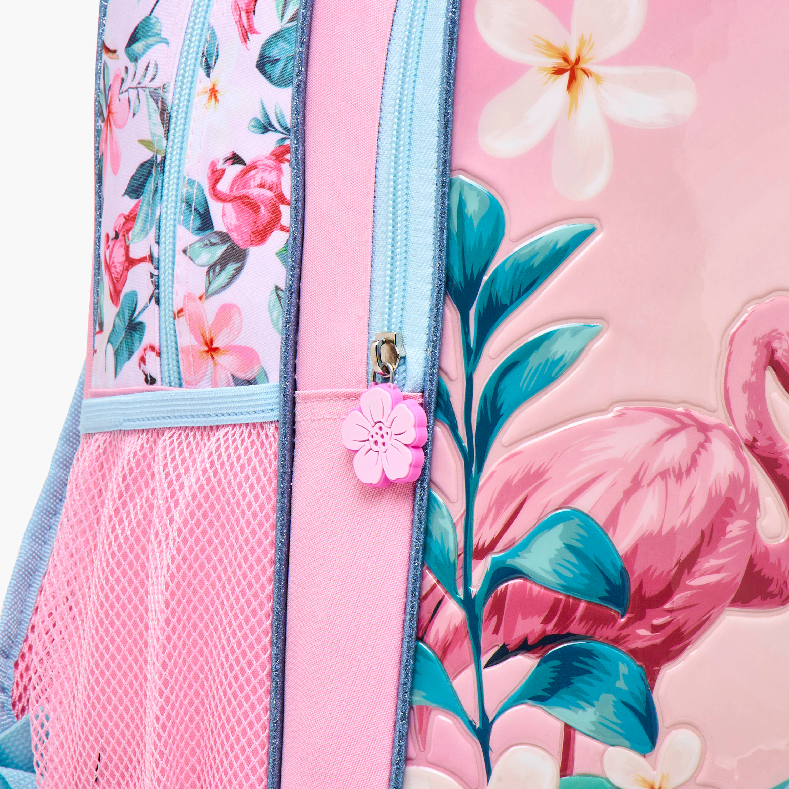 Juniors 5-Piece Flamingo Print Trolley Backpack Set - 16 inches-school-bagsandbackpacks-trolleybags-image-8