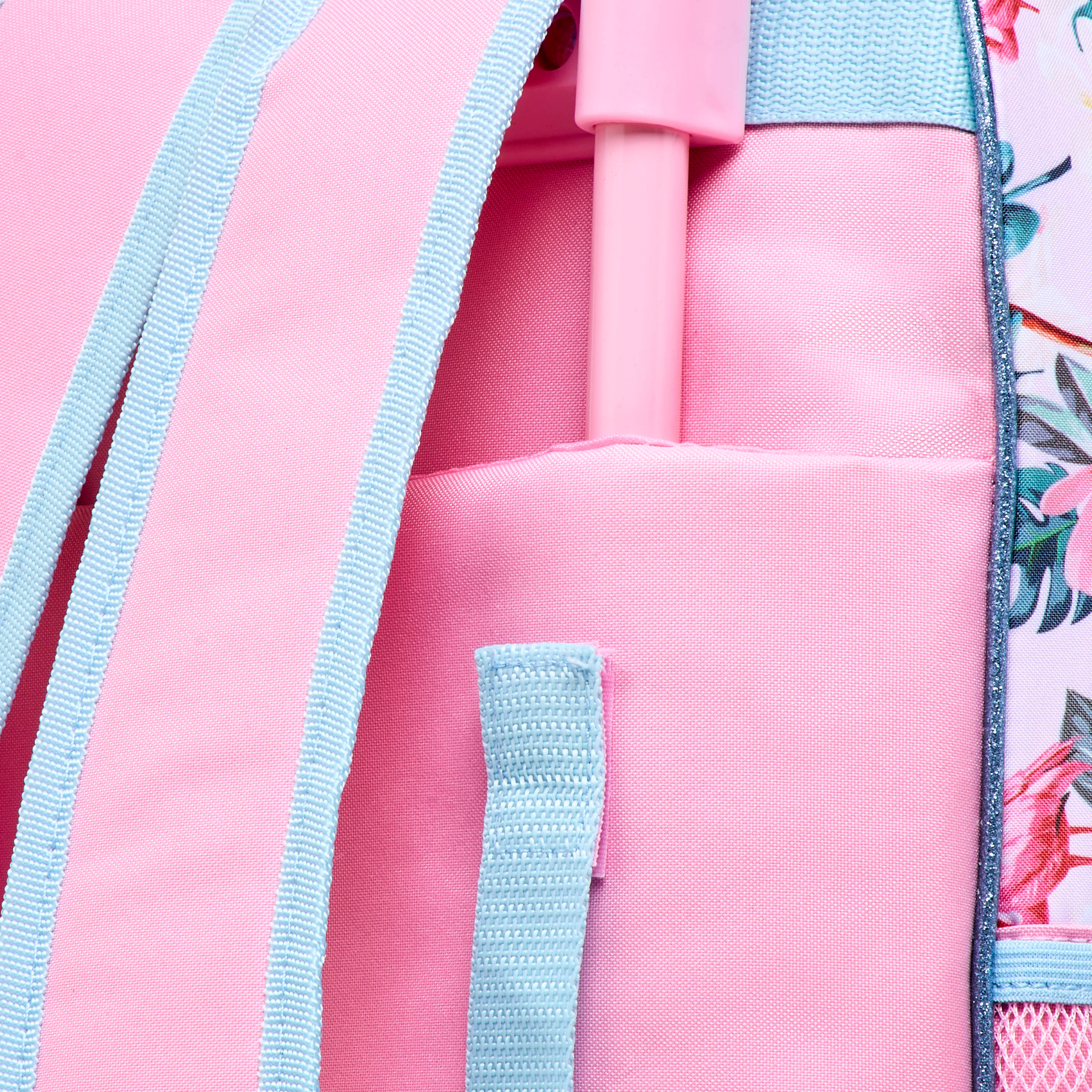 Juniors 5-Piece Flamingo Print Trolley Backpack Set - 16 inches-school-bagsandbackpacks-trolleybags-image-9