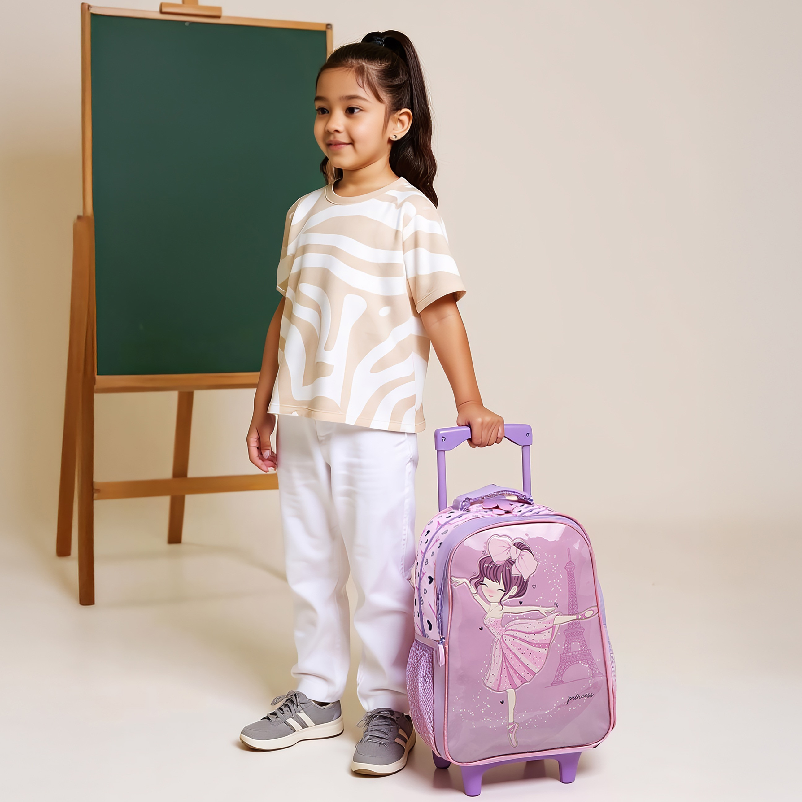 طقم شنطة ظهر ترولي 5 قطع بطبعات من جونيورز - 16 بوصة-school-bagsandbackpacks-trolleybags-image-2