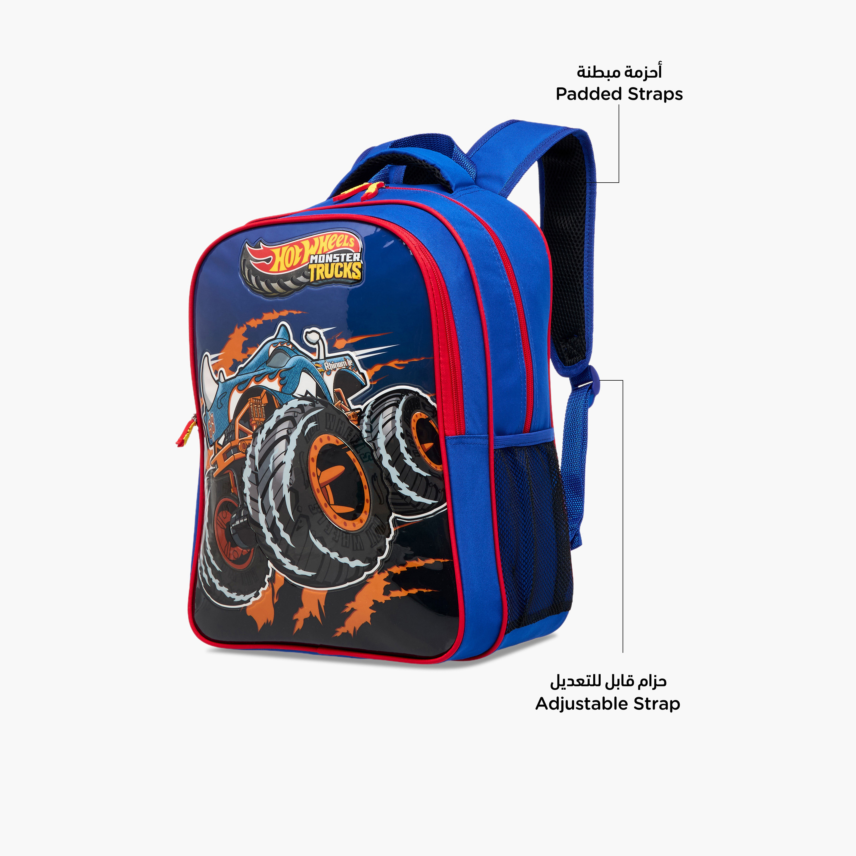 Hot Wheels 5-Piece Monster Truck Print Backpack Set - 16 inches-school-bagsandbackpacks-sets-image-9