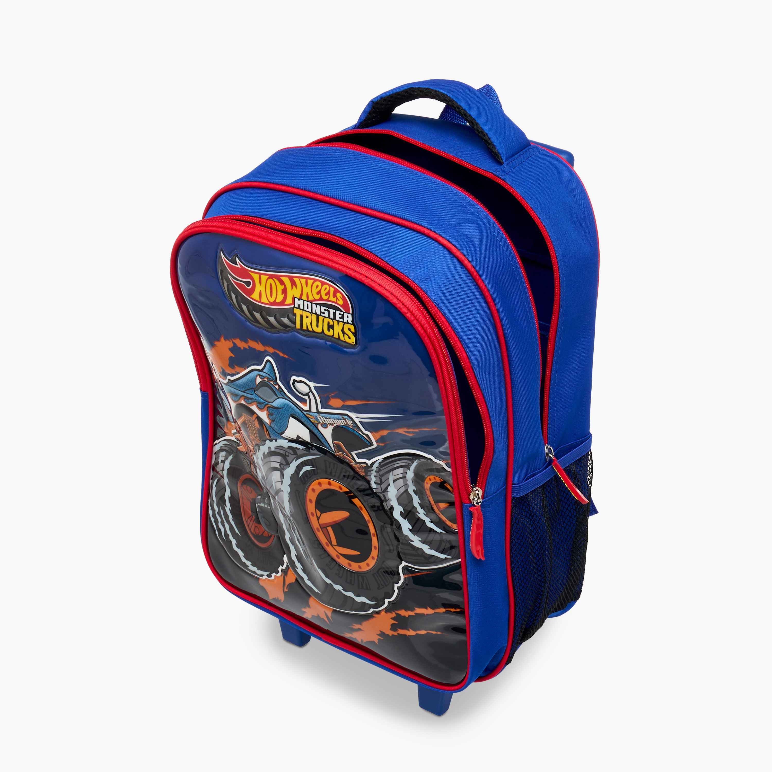 Hot Wheels 5-Piece Monster Truck Print Trolley Backpack Set - 16 inches-school-bagsandbackpacks-trolleybags-image-17