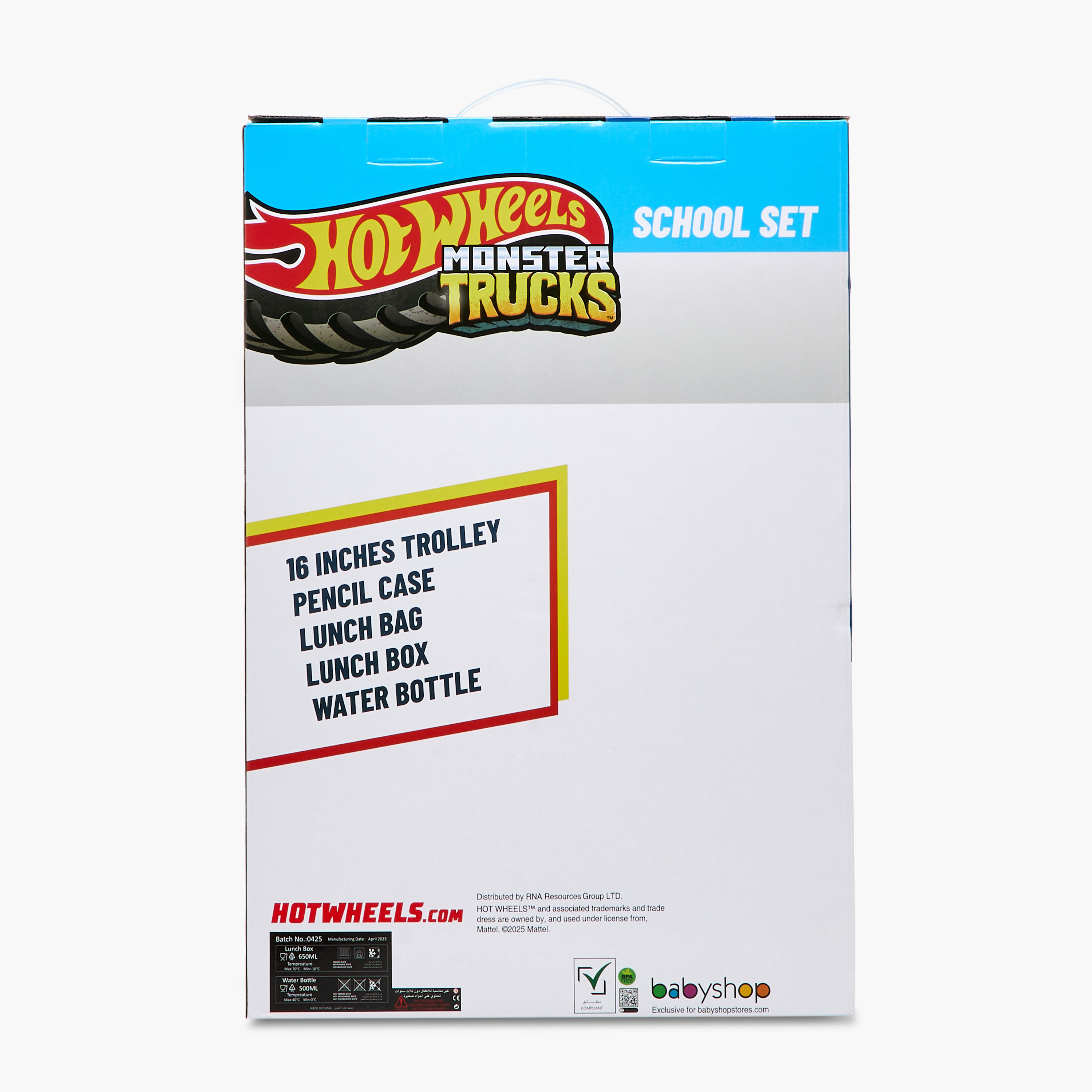 Hot Wheels 5-Piece Monster Truck Print Trolley Backpack Set - 16 inches-school-bagsandbackpacks-trolleybags-image-32