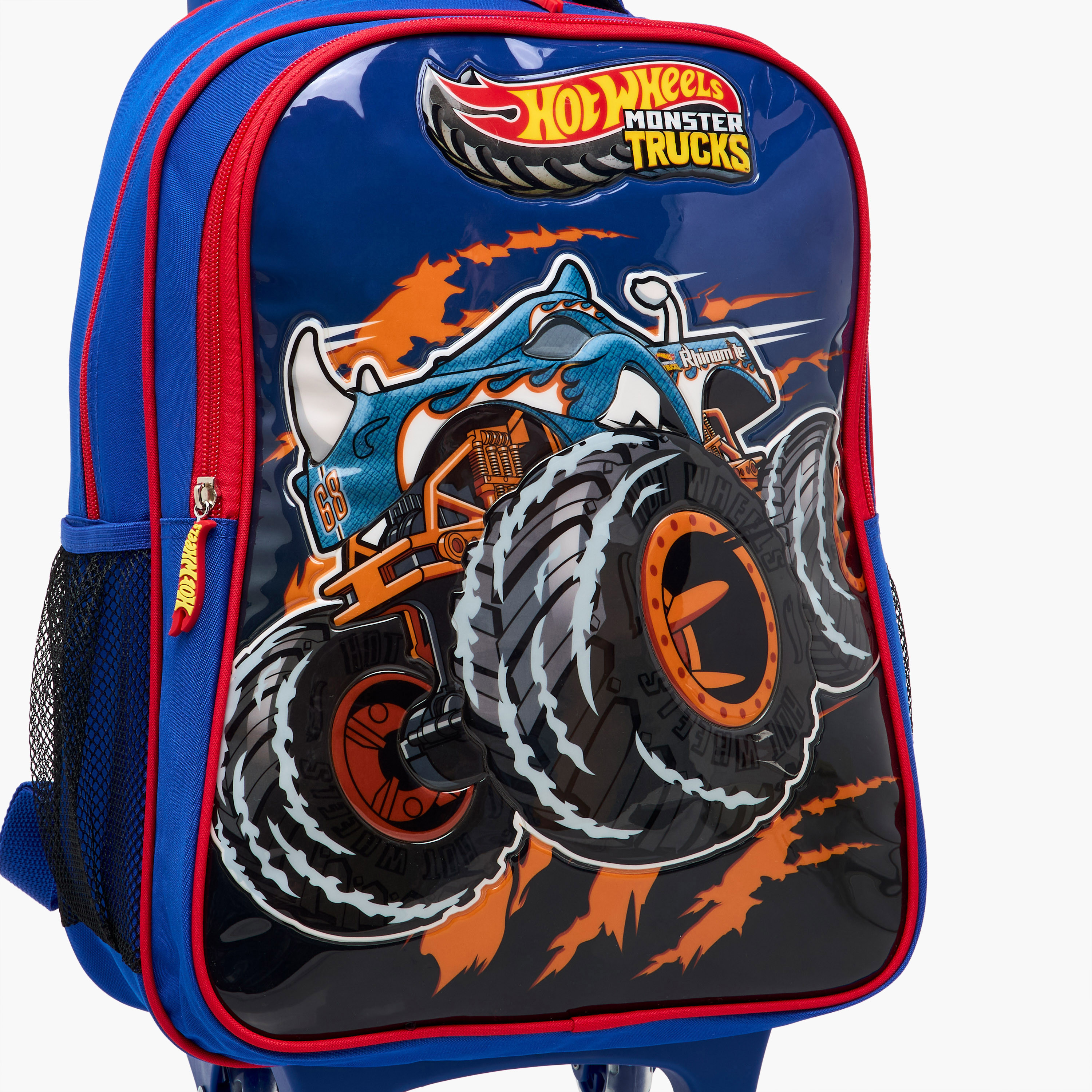 Hot Wheels 5-Piece Monster Truck Print Trolley Backpack Set - 16 inches-school-bagsandbackpacks-trolleybags-image-12