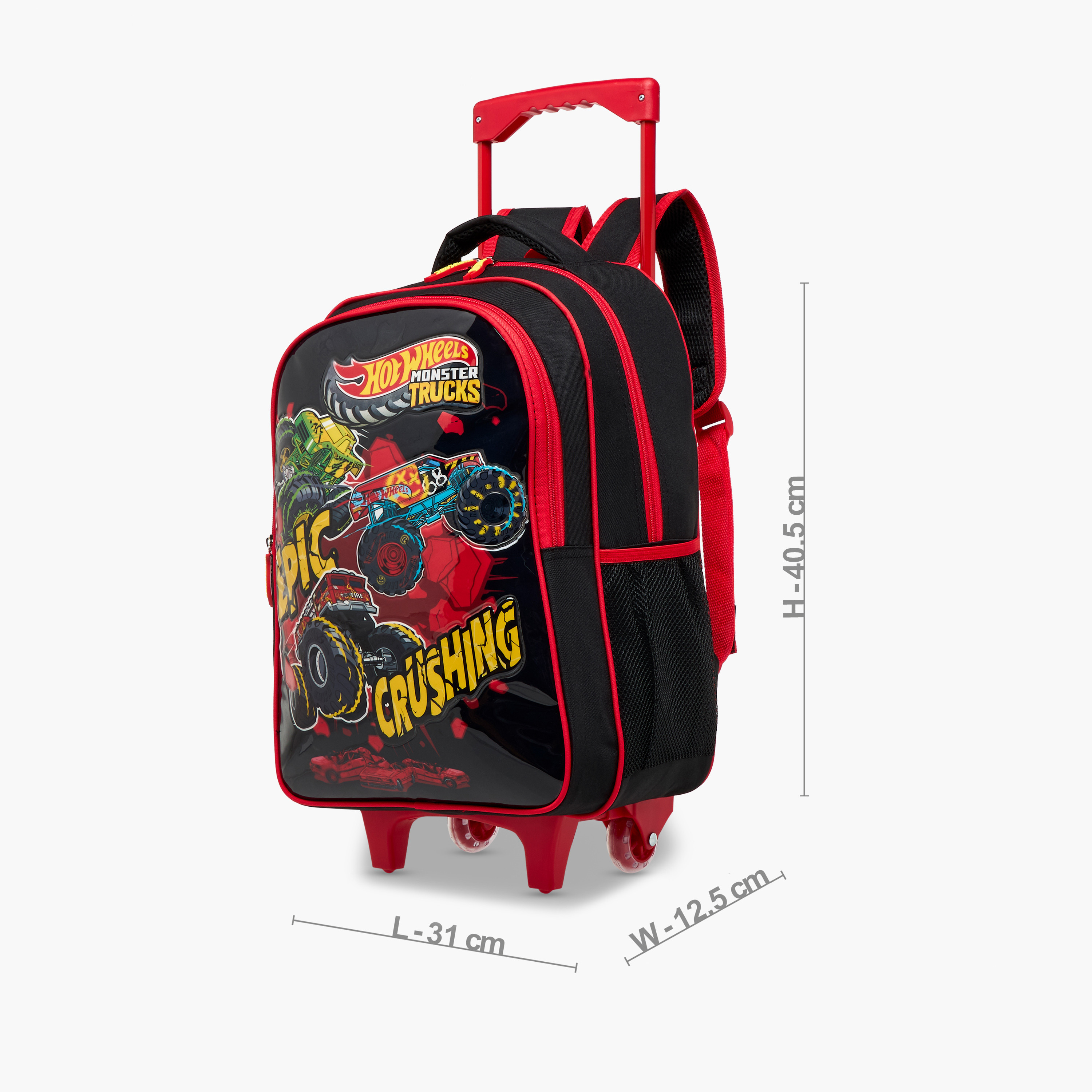 طقم شنطة ترولي 5 قطع بطبعات شاحنات الوحش من هوت ويلز – 16 بوصة-school-bagsandbackpacks-trolleybags-image-6