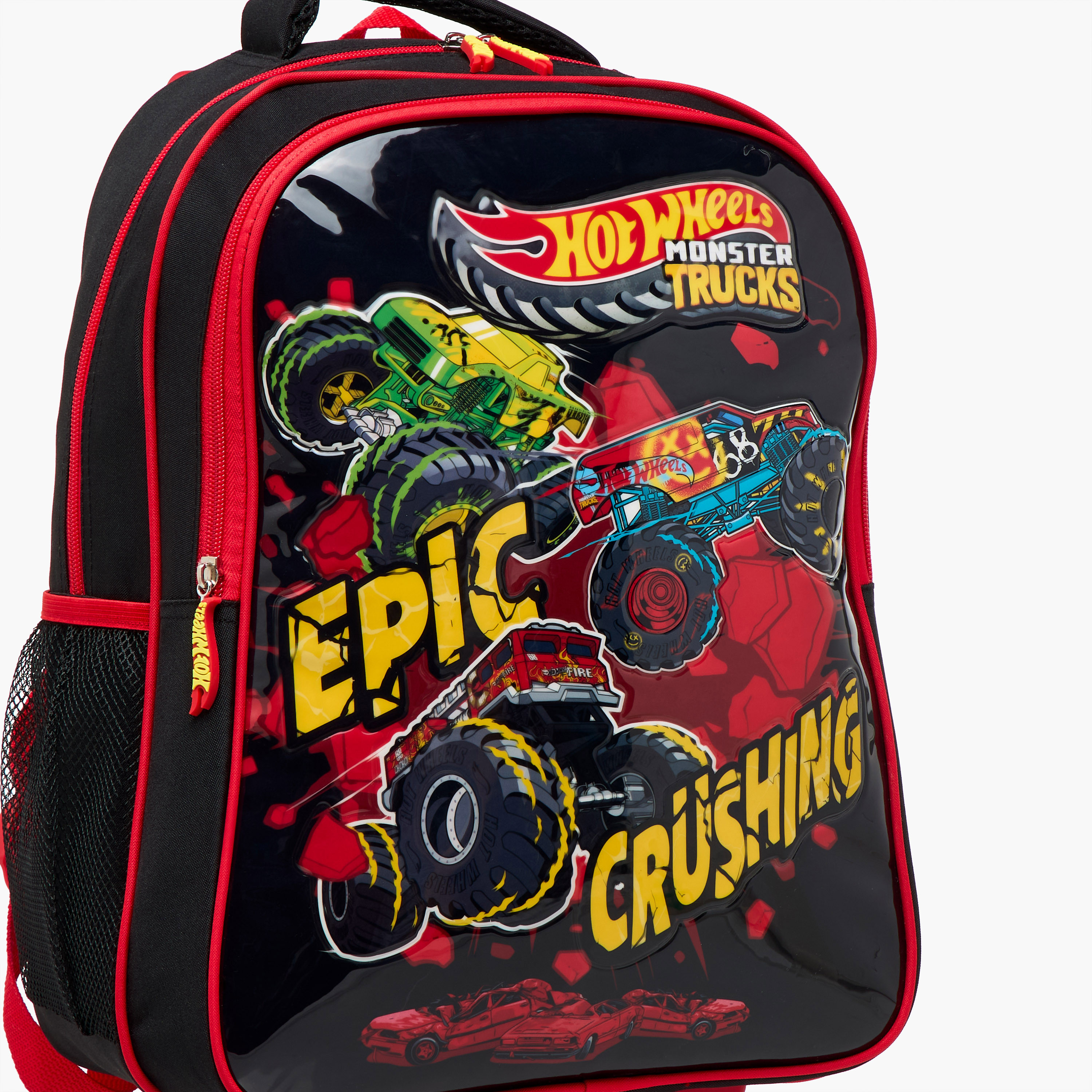 Hot Wheels 5-Piece Monster Truck Print Trolley Backpack Set - 16 inches-school-bagsandbackpacks-trolleybags-image-11