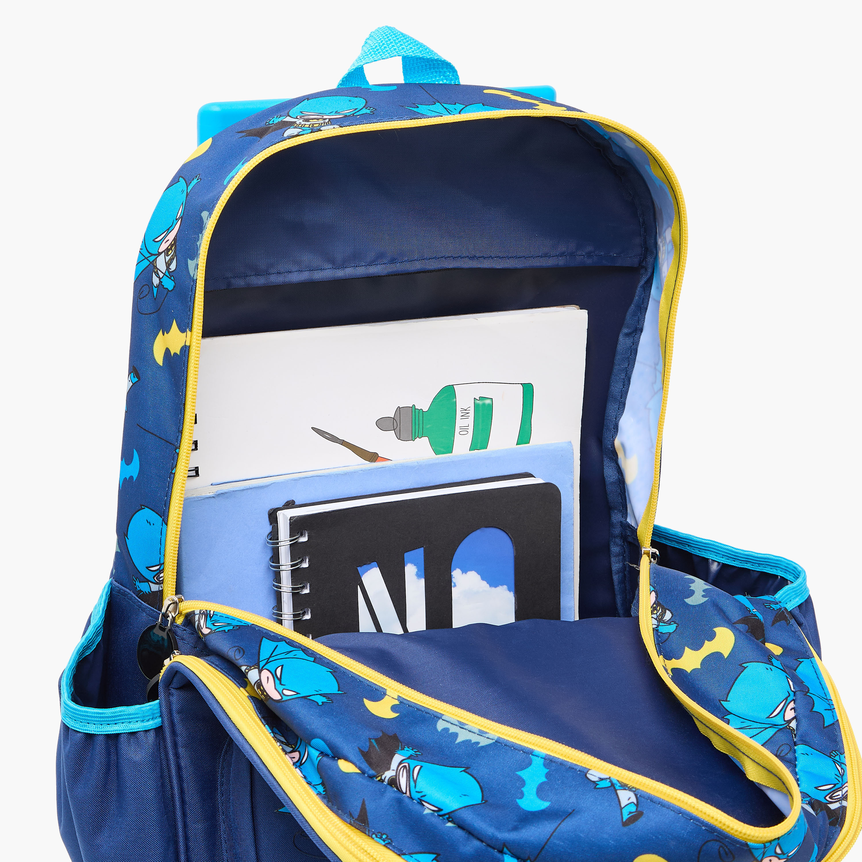 Batman Print Trolley Bag for Boys 5-8 Years with Adjustable Strap -school-bagsandbackpacks-trolleybags-image-17