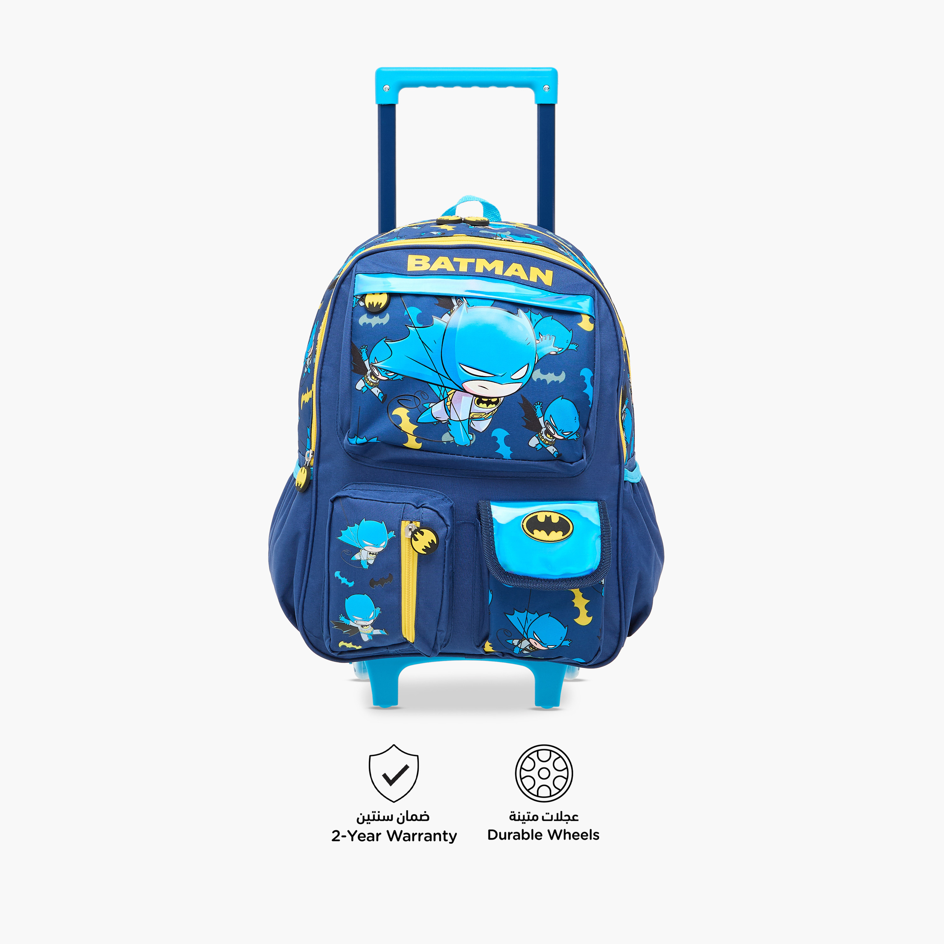 Batman Print Trolley Bag for Boys 5-8 Years with Adjustable Strap -school-bagsandbackpacks-trolleybags-image-6