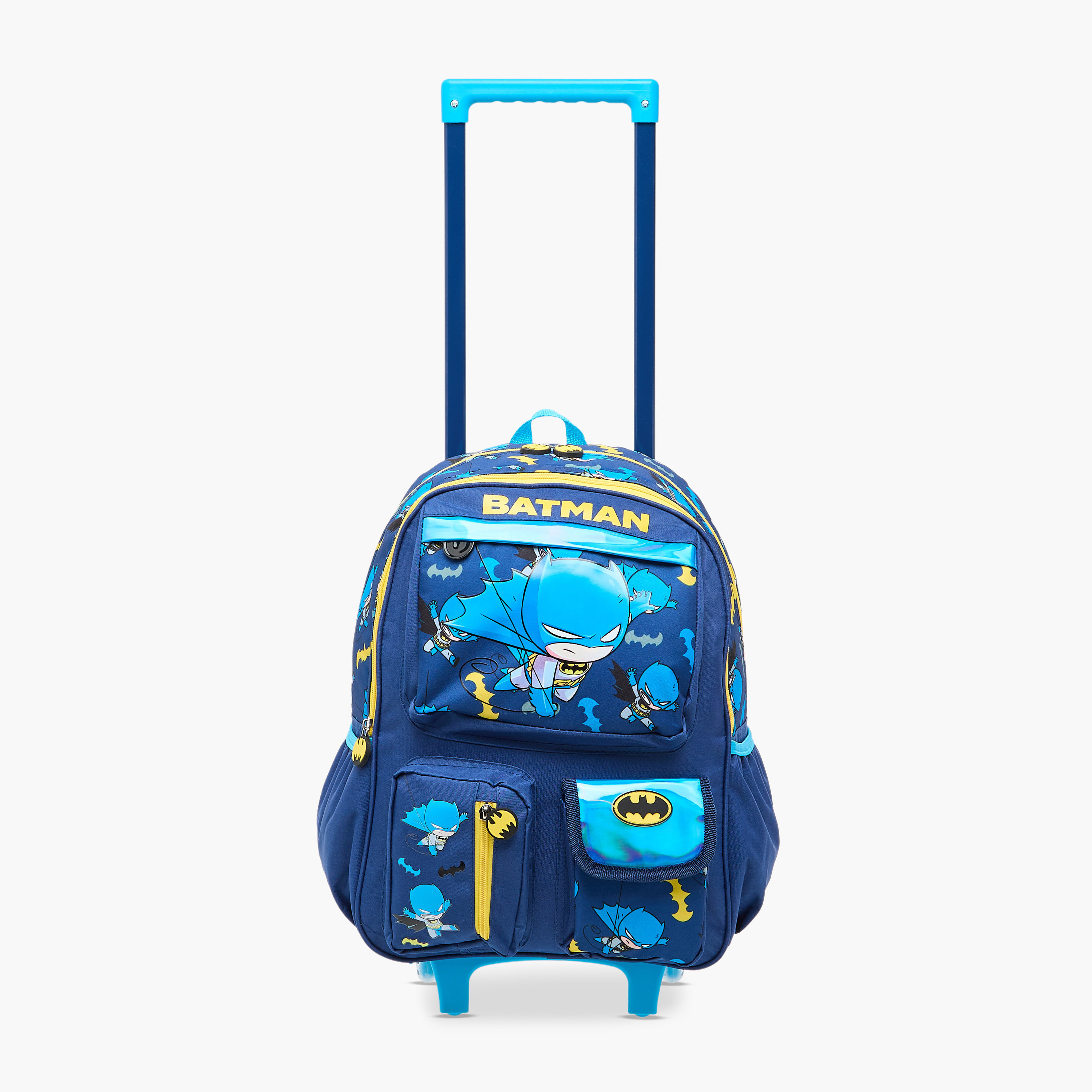 Batman Print Trolley Bag for Boys 5-8 Years with Adjustable Strap -school-bagsandbackpacks-trolleybags-image-9