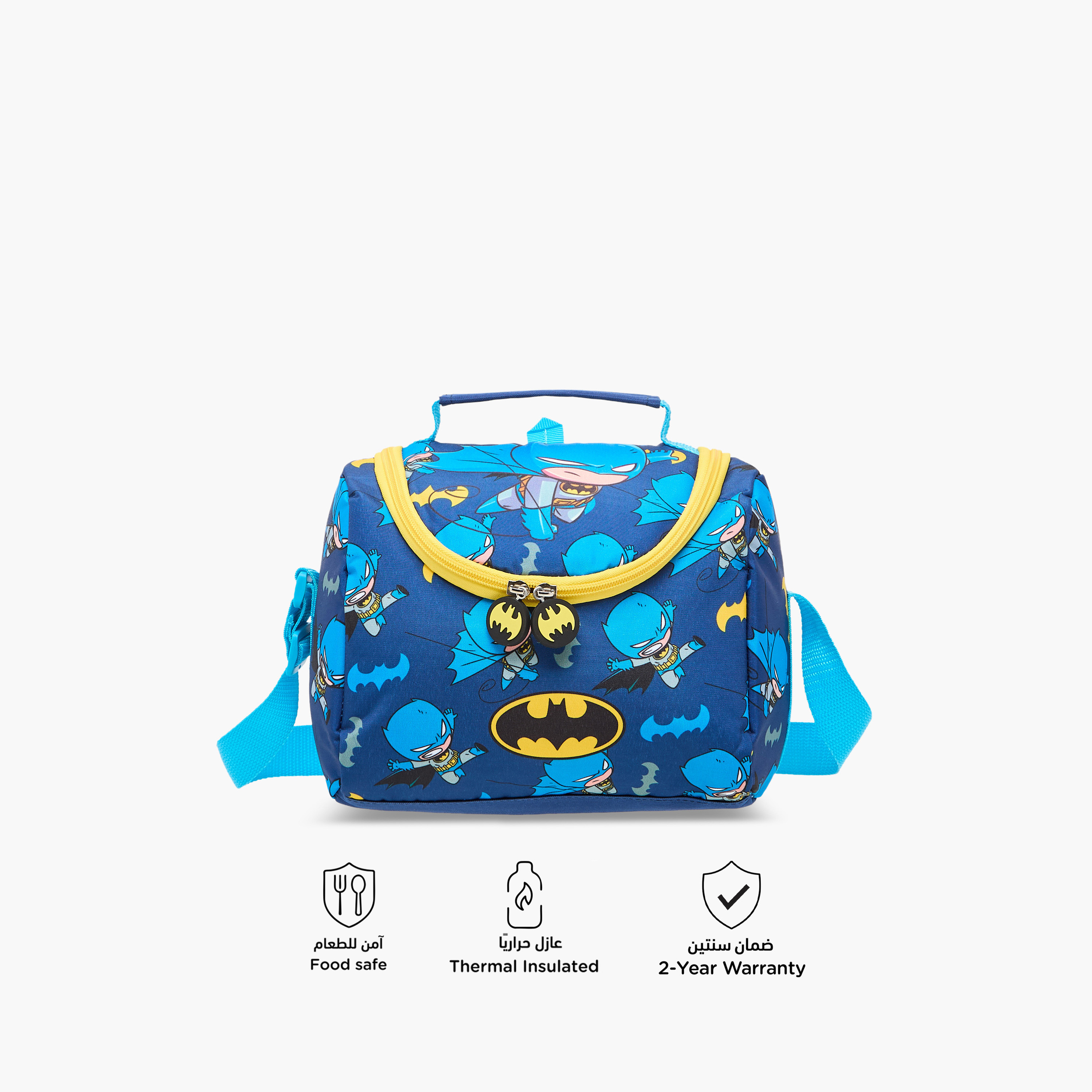 Batman Print Insulated Lunch Bag with Zip Closure-school-lunchessentials-lunchbags-image-4