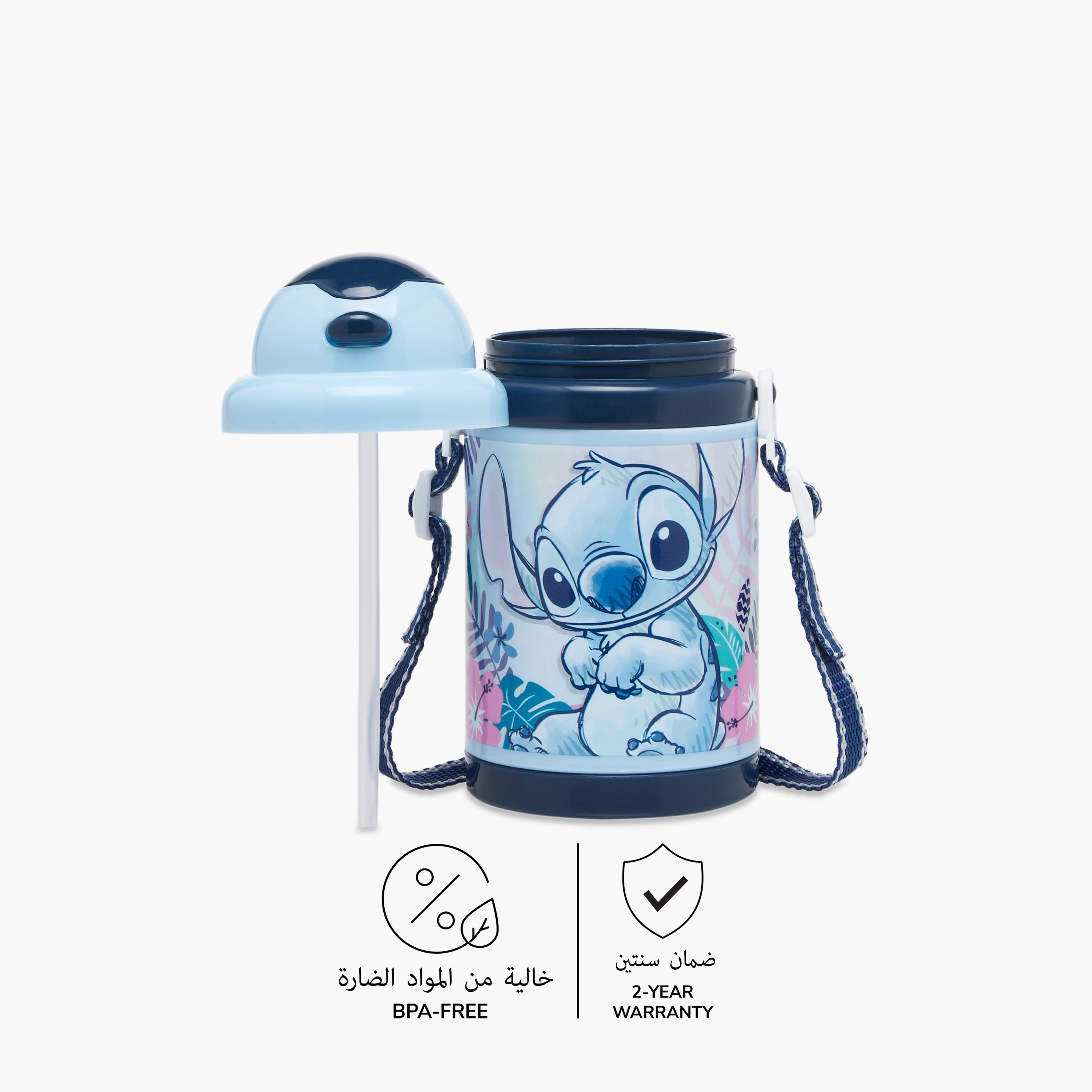 Disney Stitch Plastic Water Bottle with Twist Lock – 500 ml-school-waterbottles-image-2