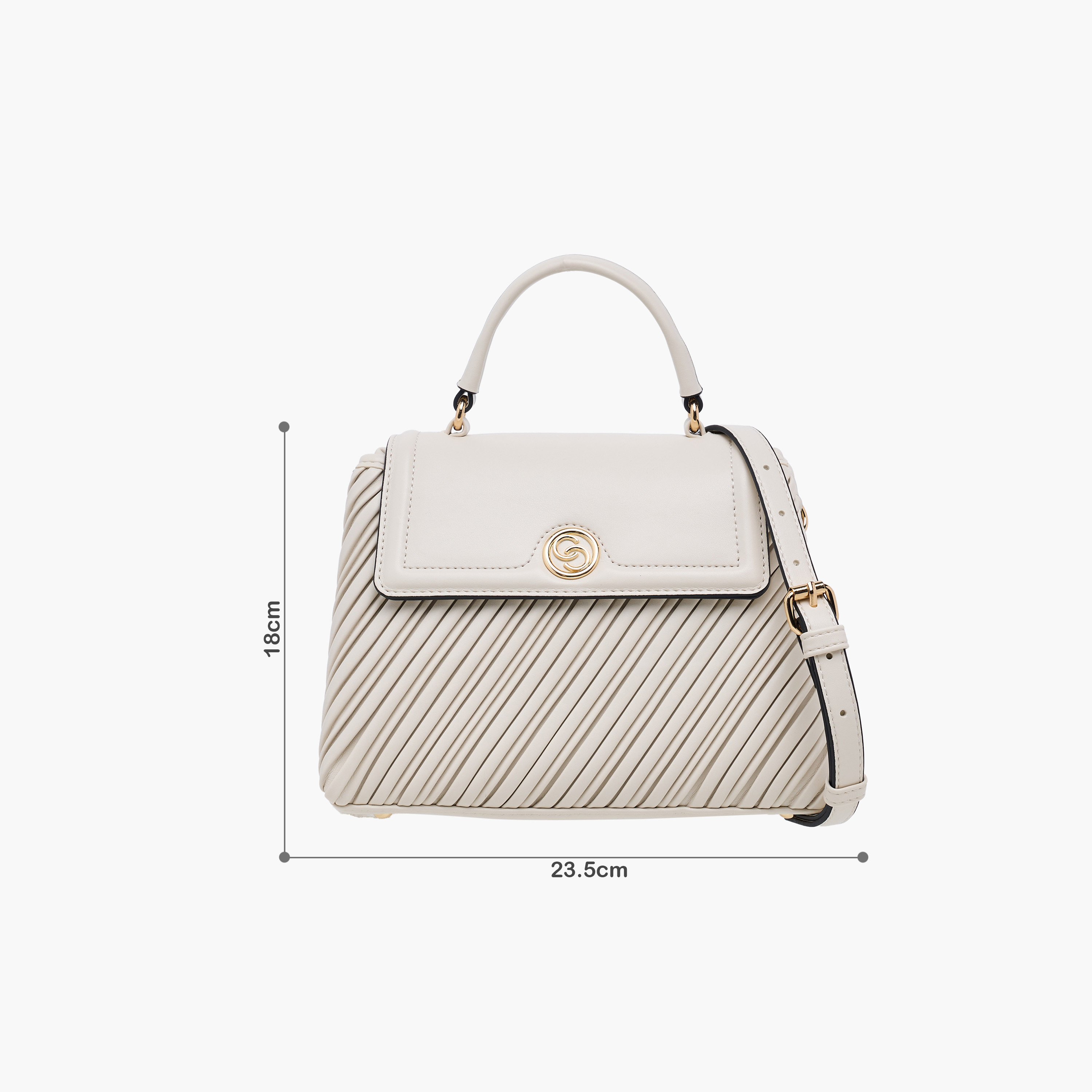 Celeste Pleated Satchel Bag with Grab Handle and Button Closure-women-bagsandwallets-handbags-image-2