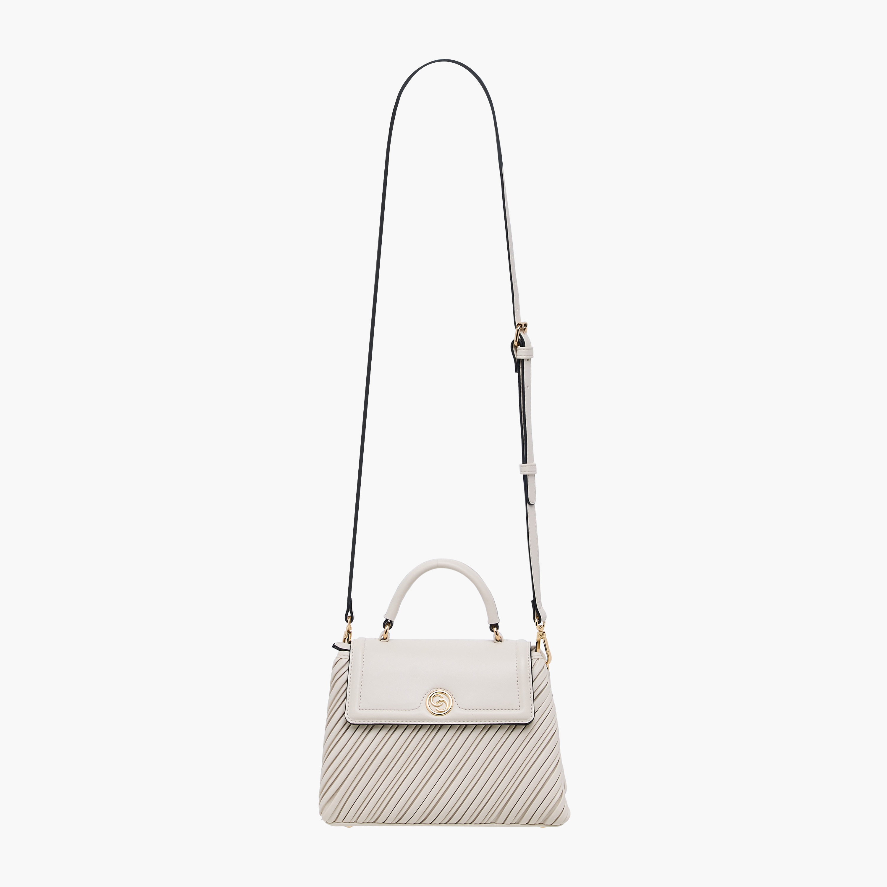 Celeste Pleated Satchel Bag with Grab Handle and Button Closure-women-bagsandwallets-handbags-image-4