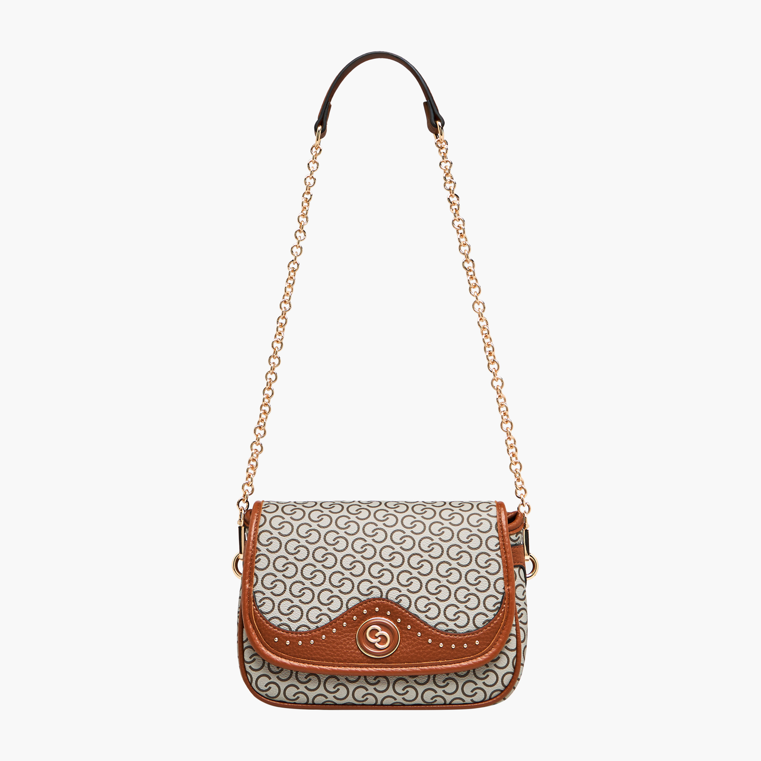 Celeste Monogram Print Shoulder Bag with Chain Strap-women-bagsandwallets-handbags-image-3