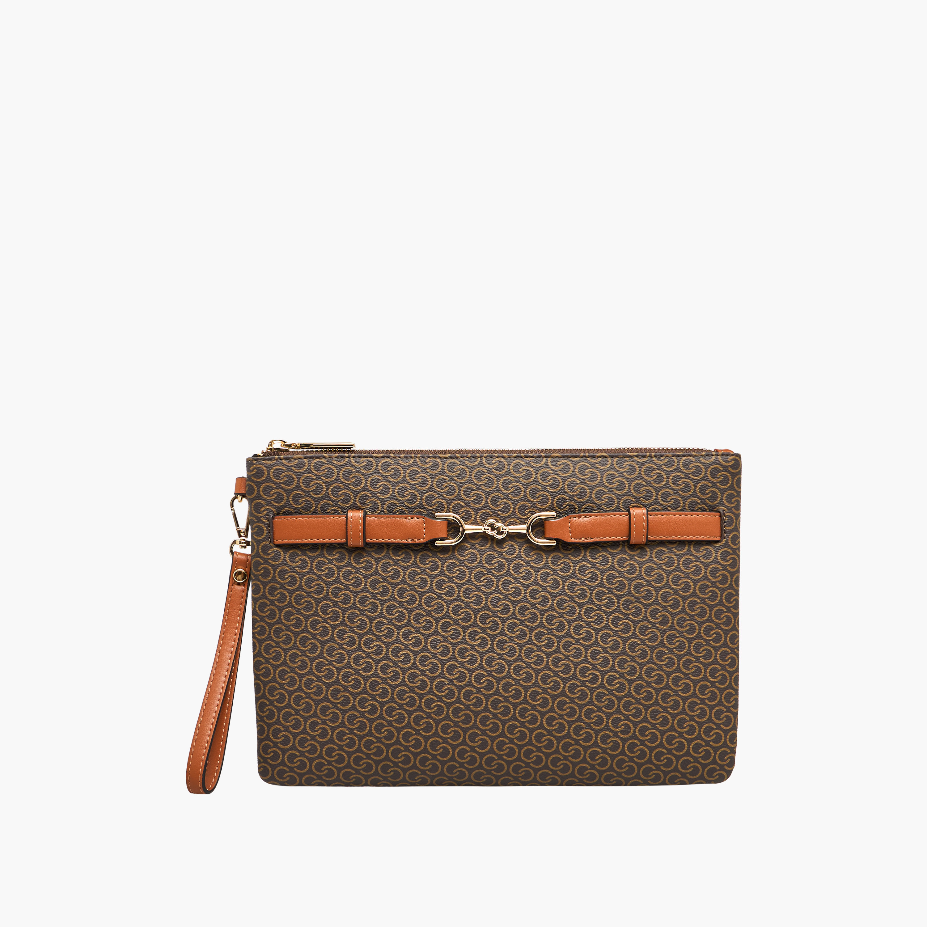 شنطة كلاتش بسحاب إغلاق وطبعات مونوجرام من سيليست-women-bagsandwallets-handbags-image-1