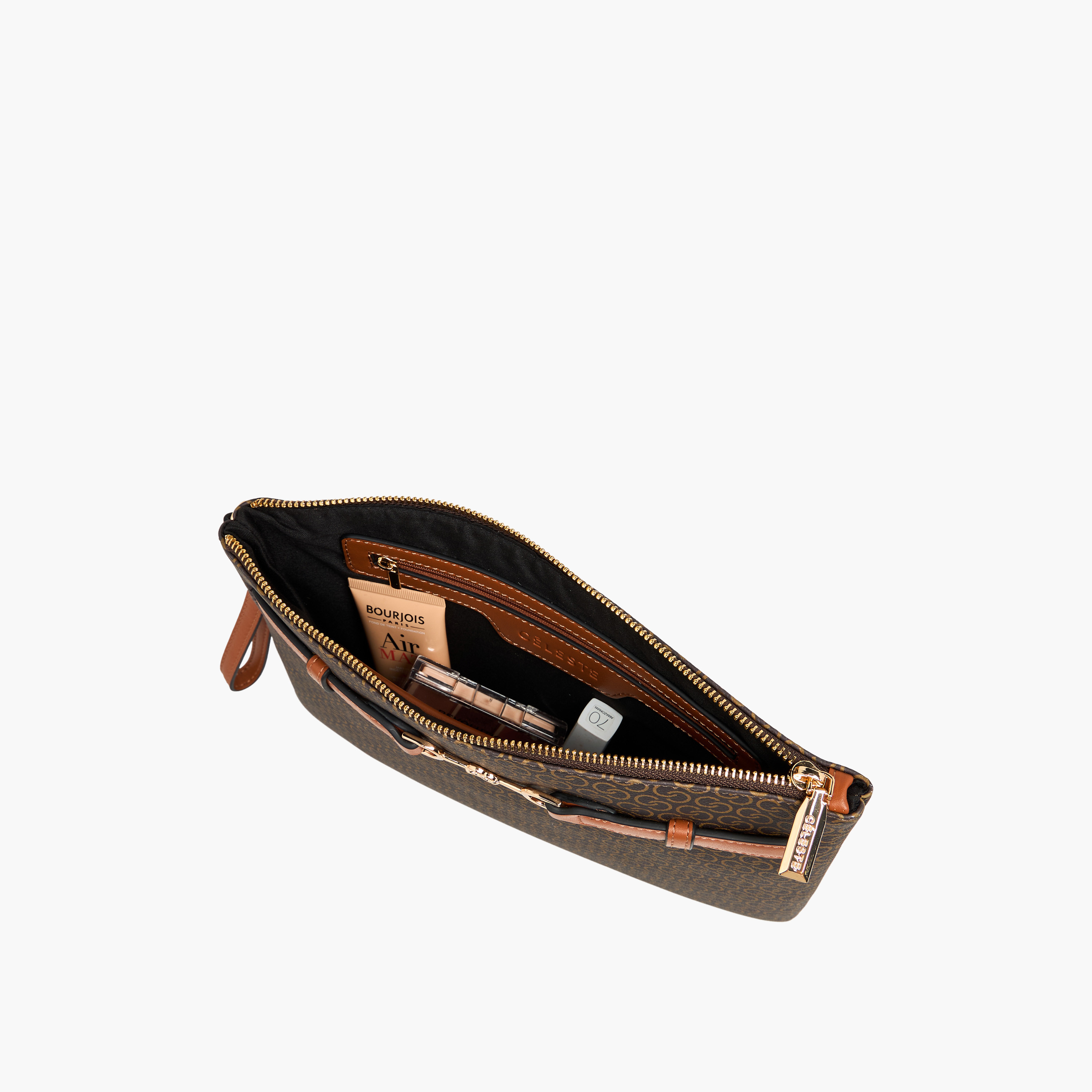 شنطة كلاتش بسحاب إغلاق وطبعات مونوجرام من سيليست-women-bagsandwallets-handbags-image-7
