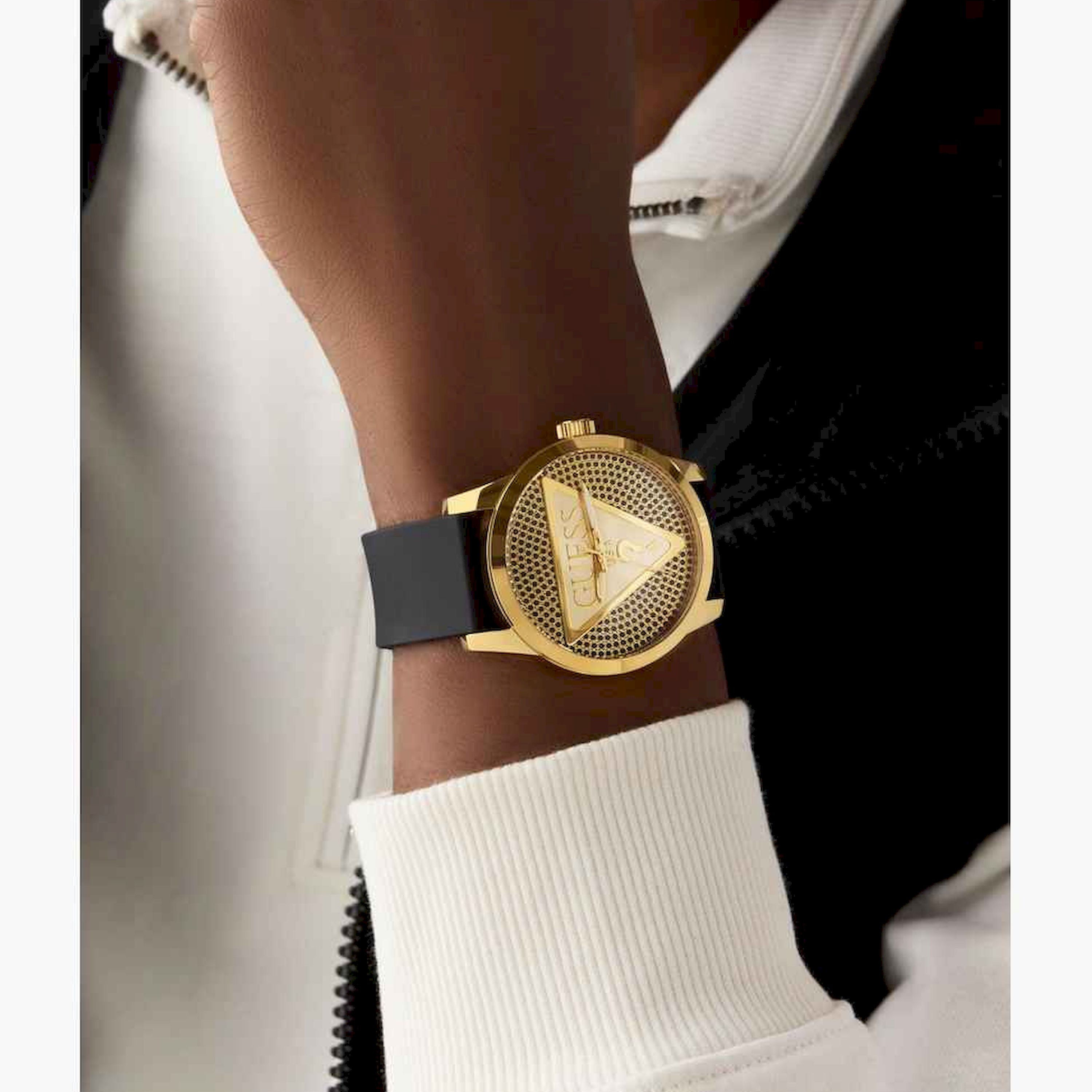Guess Men's 44MM Black Analog Stainless Steel Strap Watch | GW0916G1-men-watchesandjewellery-watches-image-2