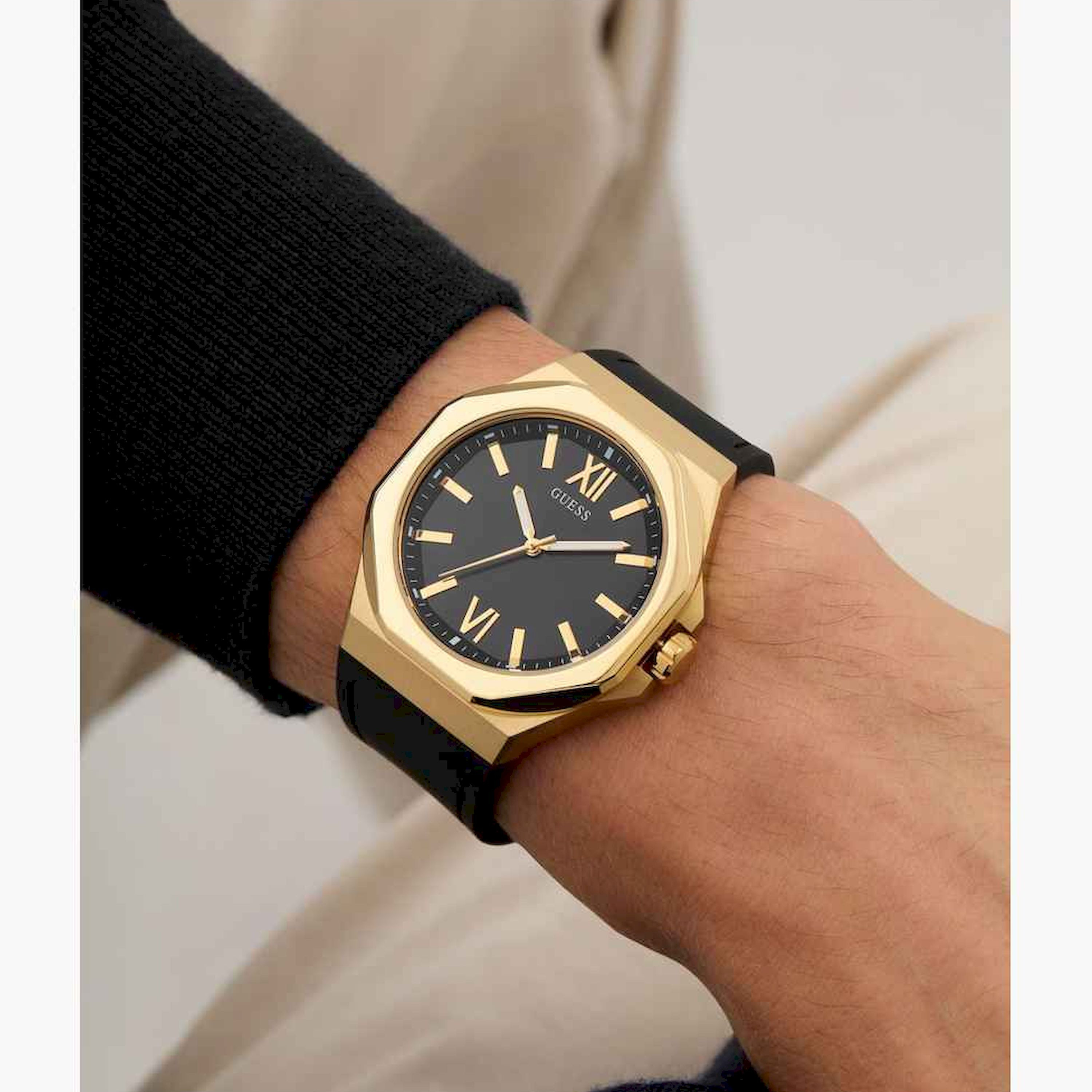غيس- ساعة تناظرية للرجال سوار ستانلس ستيل 42مم لون أسود | GW0850G2-men-watchesandjewellery-watches-image-3